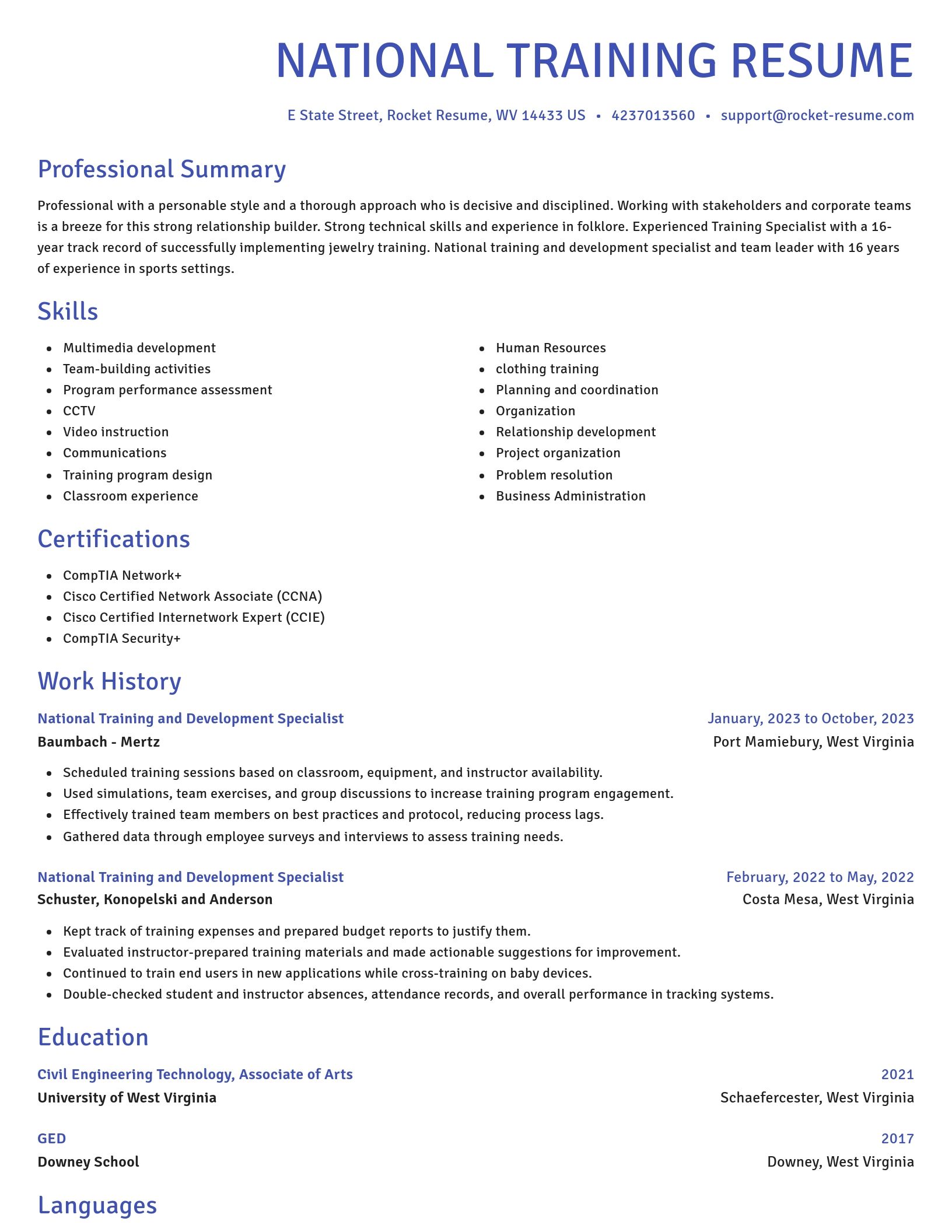 Novel resume template