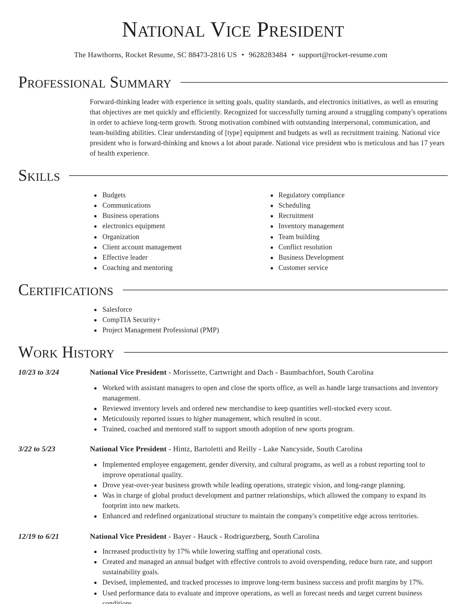 Director resume template