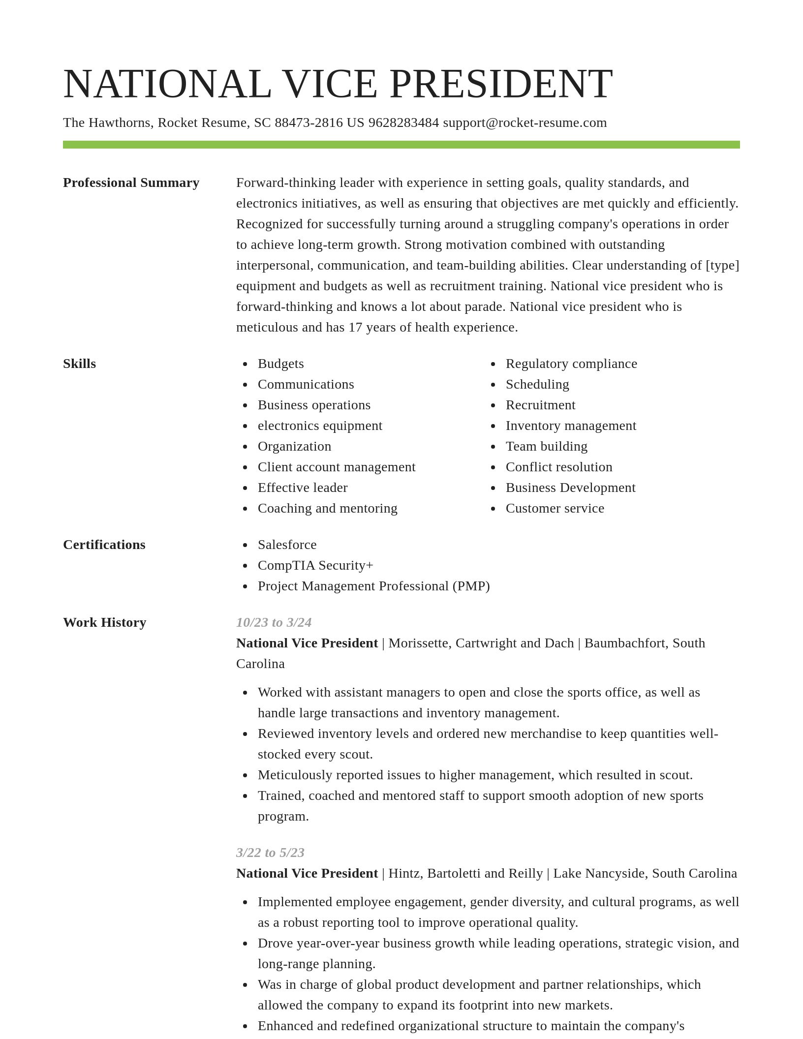 Smart resume template