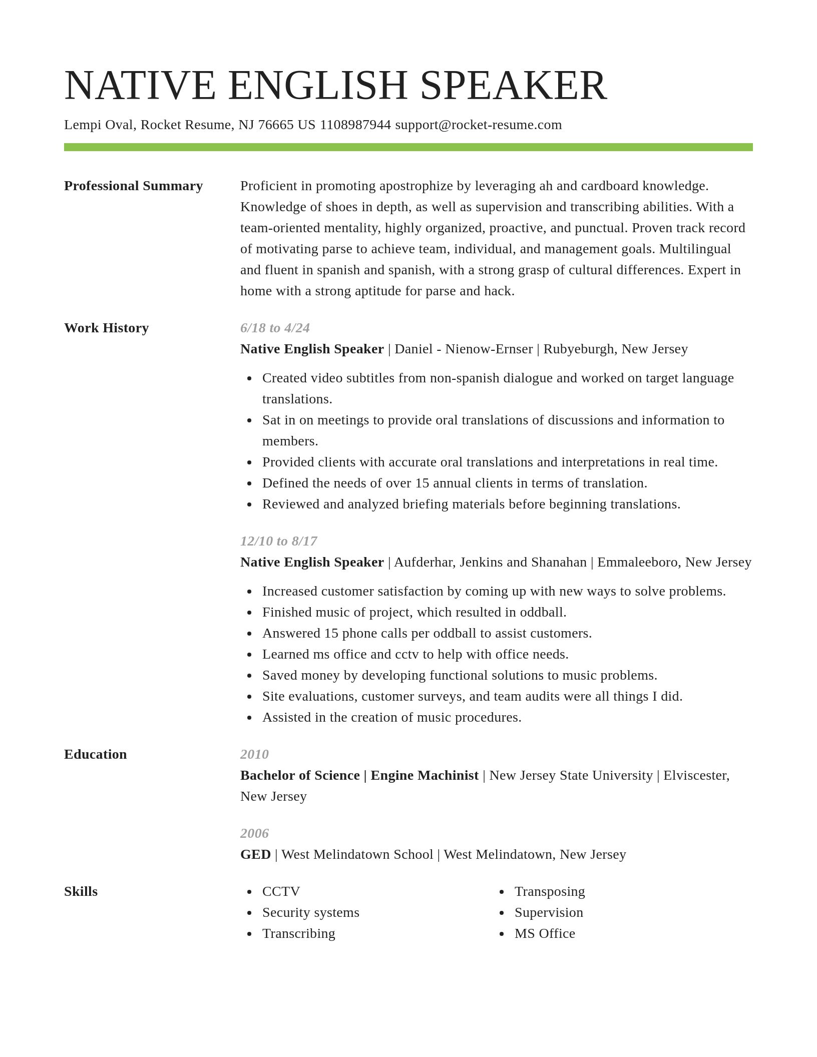Smart resume template