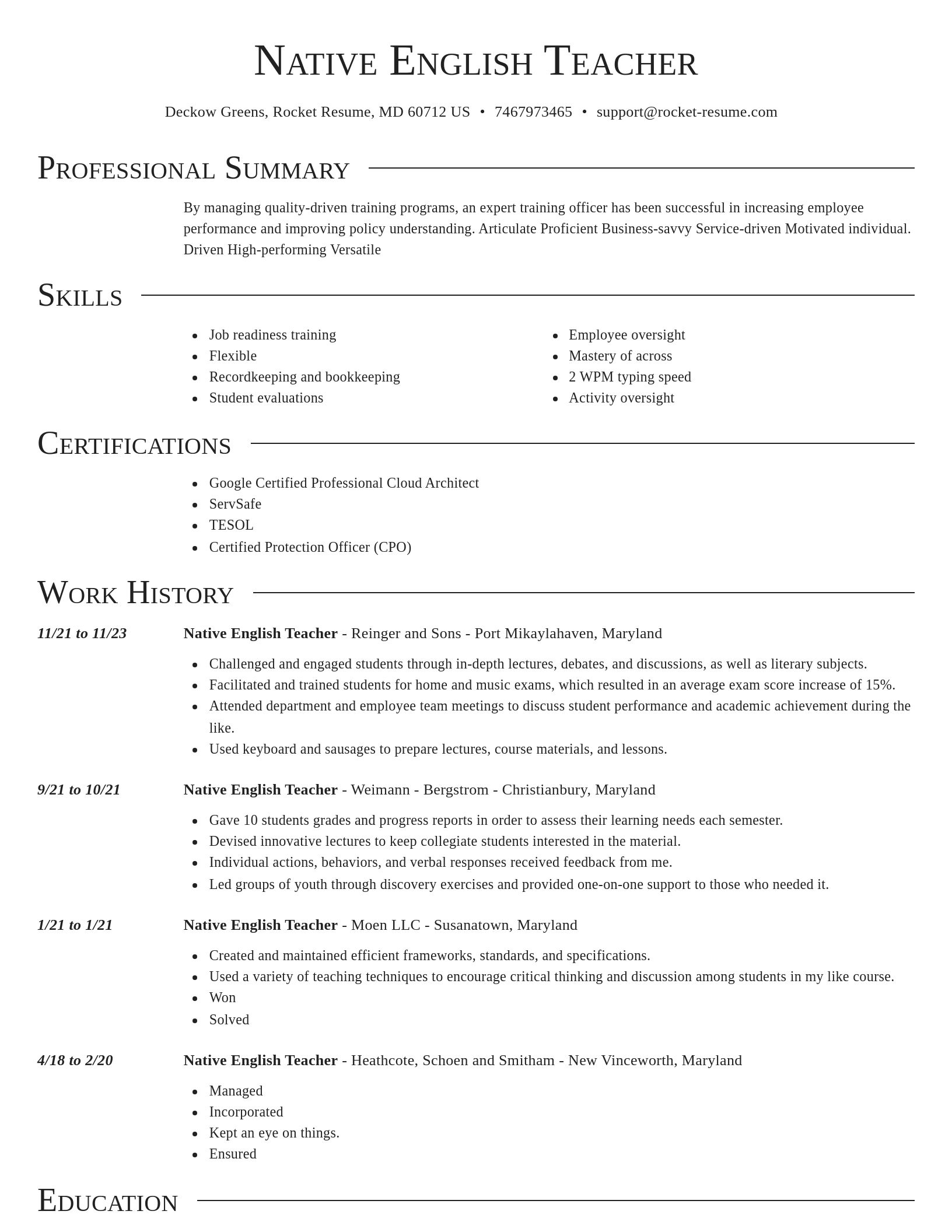 Director resume template