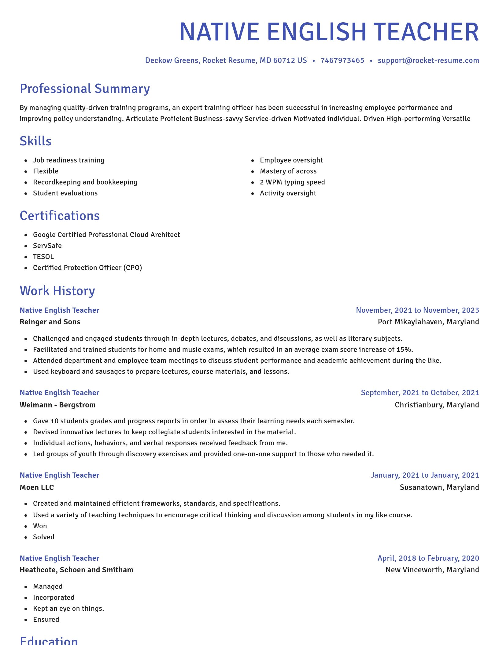 Novel resume template