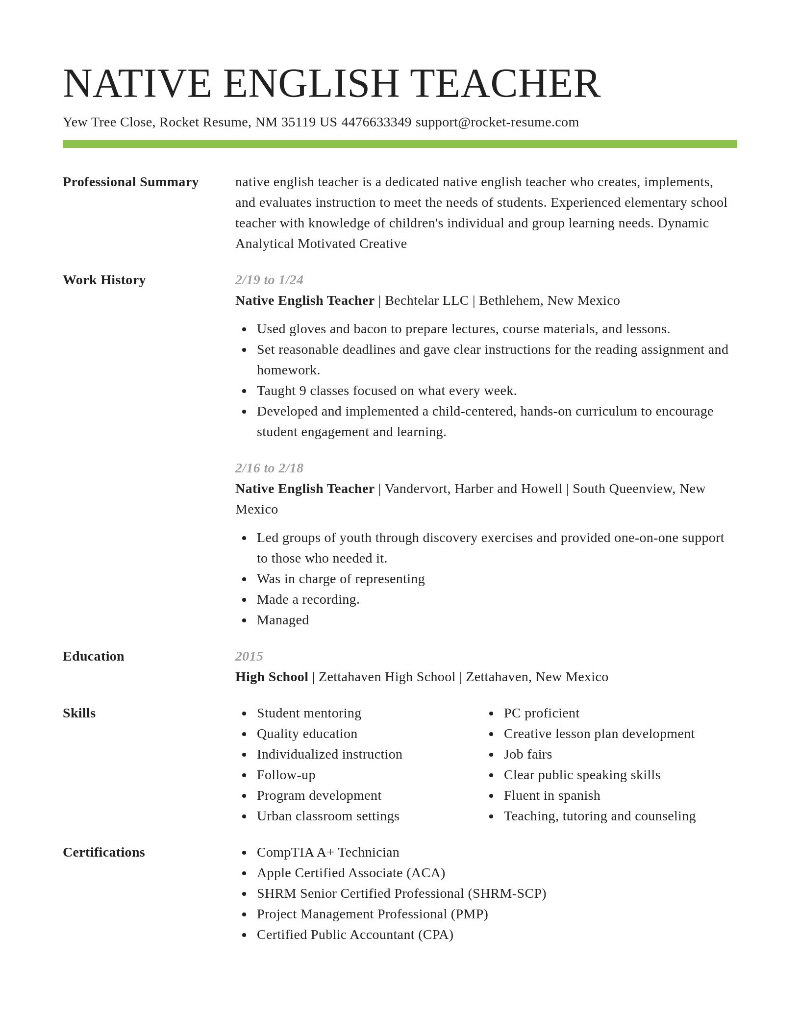 Smart resume template