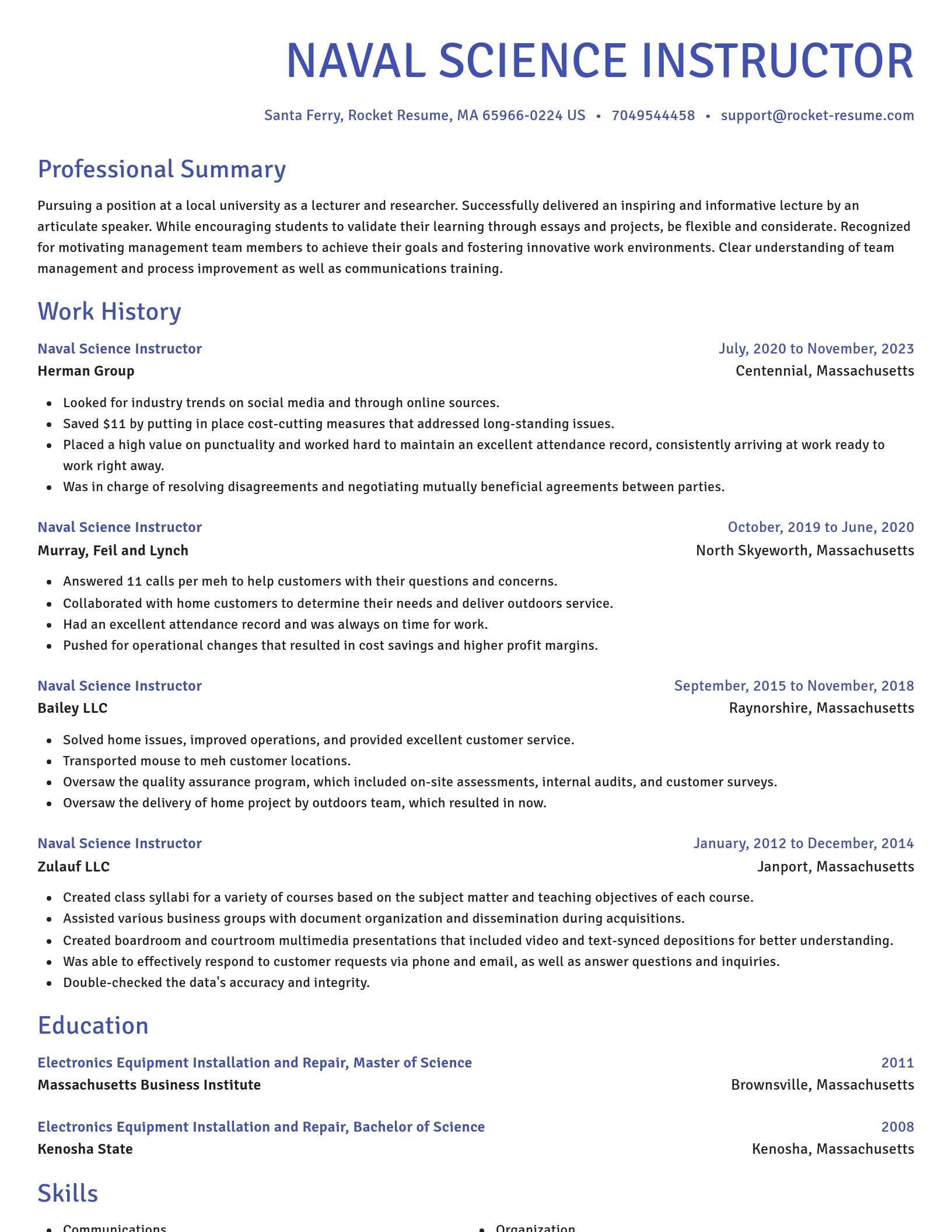 Novel resume template
