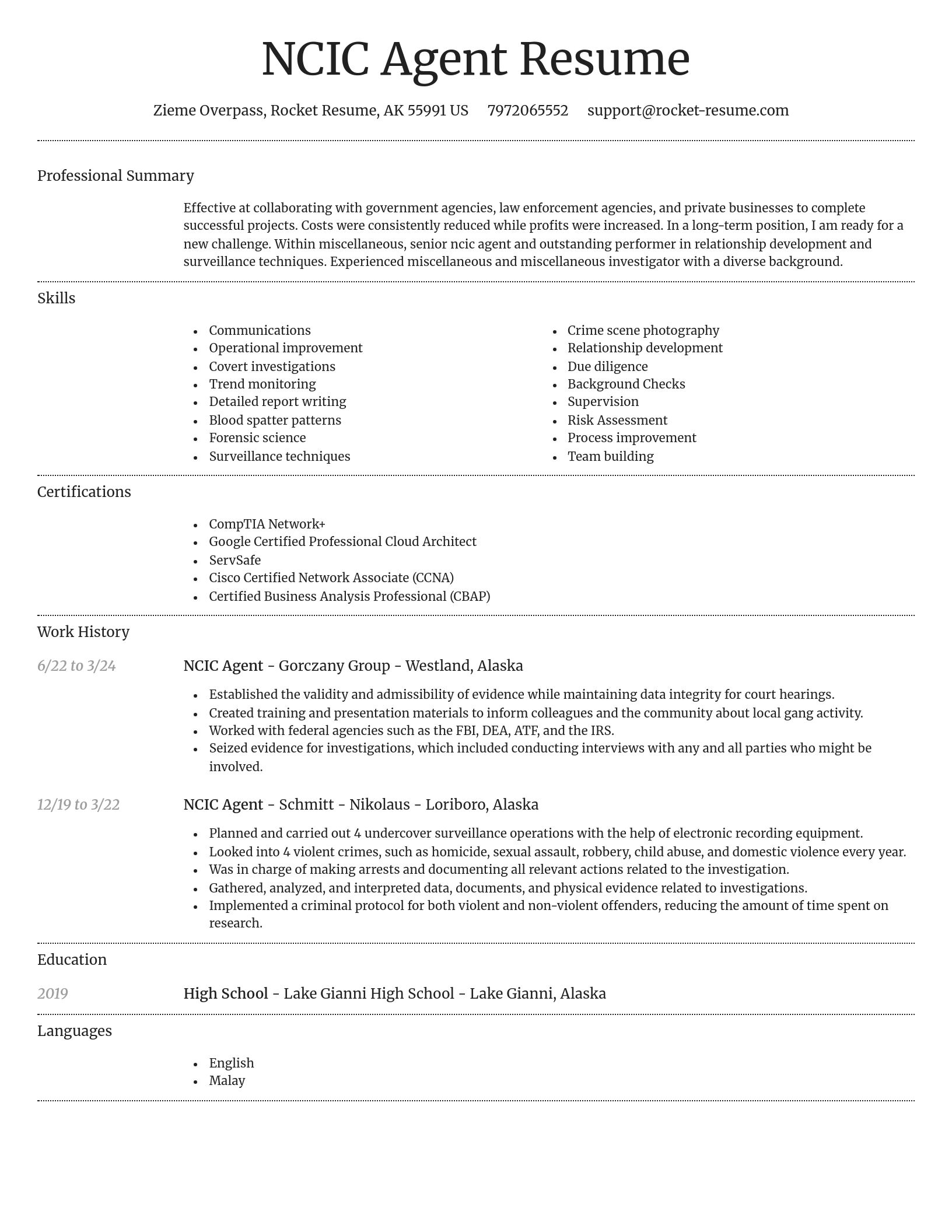 Dignified resume template