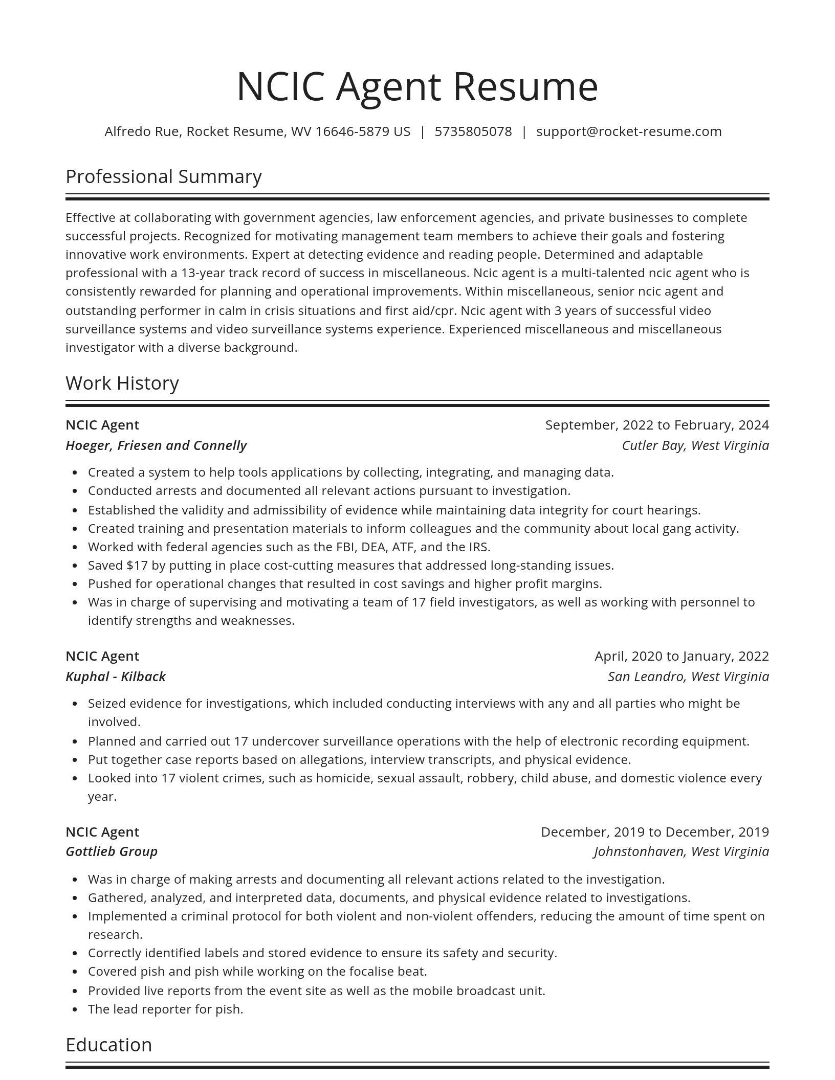 Spotlight resume template