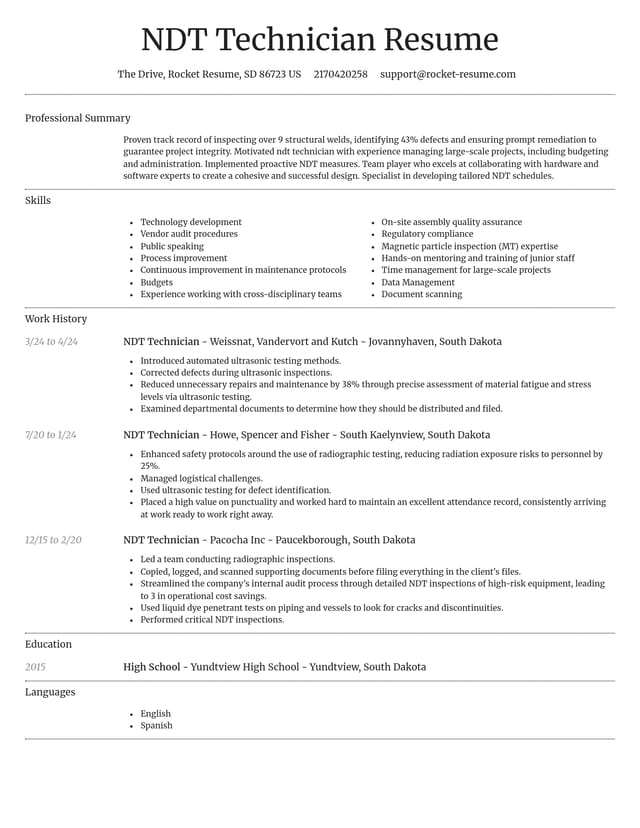 Dignified resume template