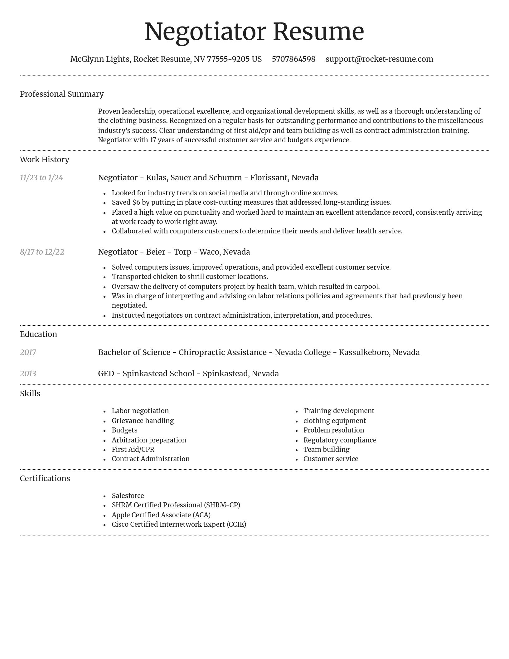 Dignified resume template