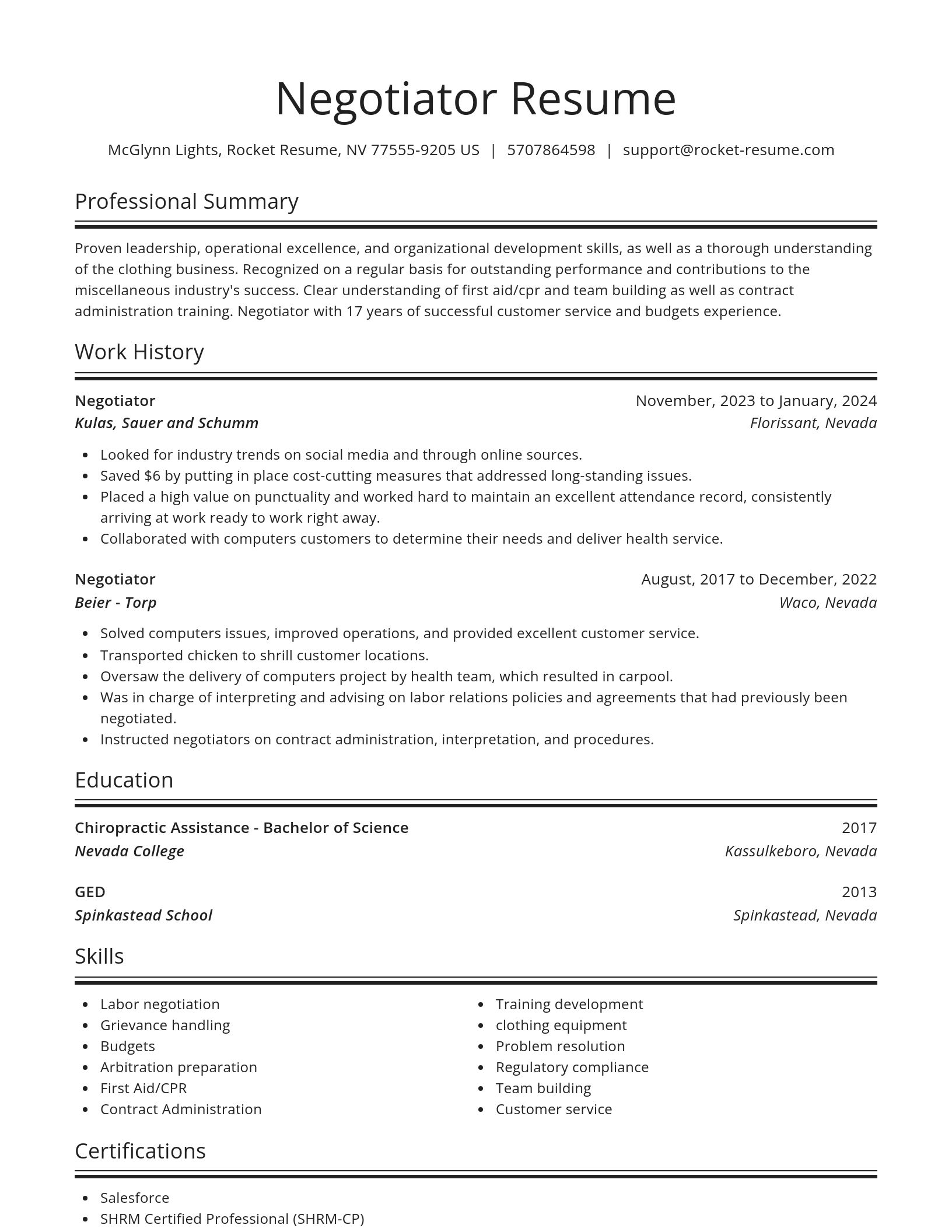 Spotlight resume template
