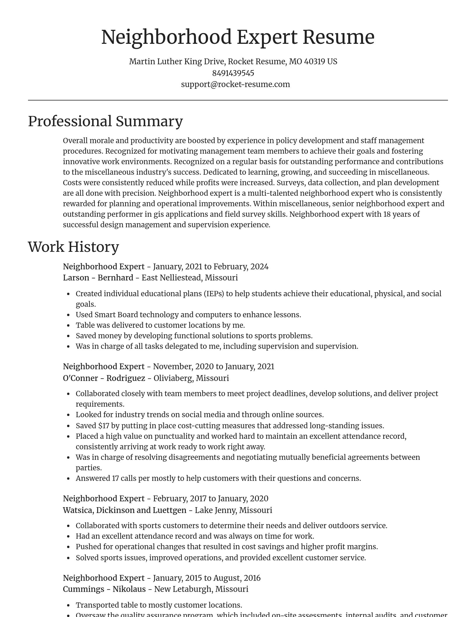 Focal Point resume template