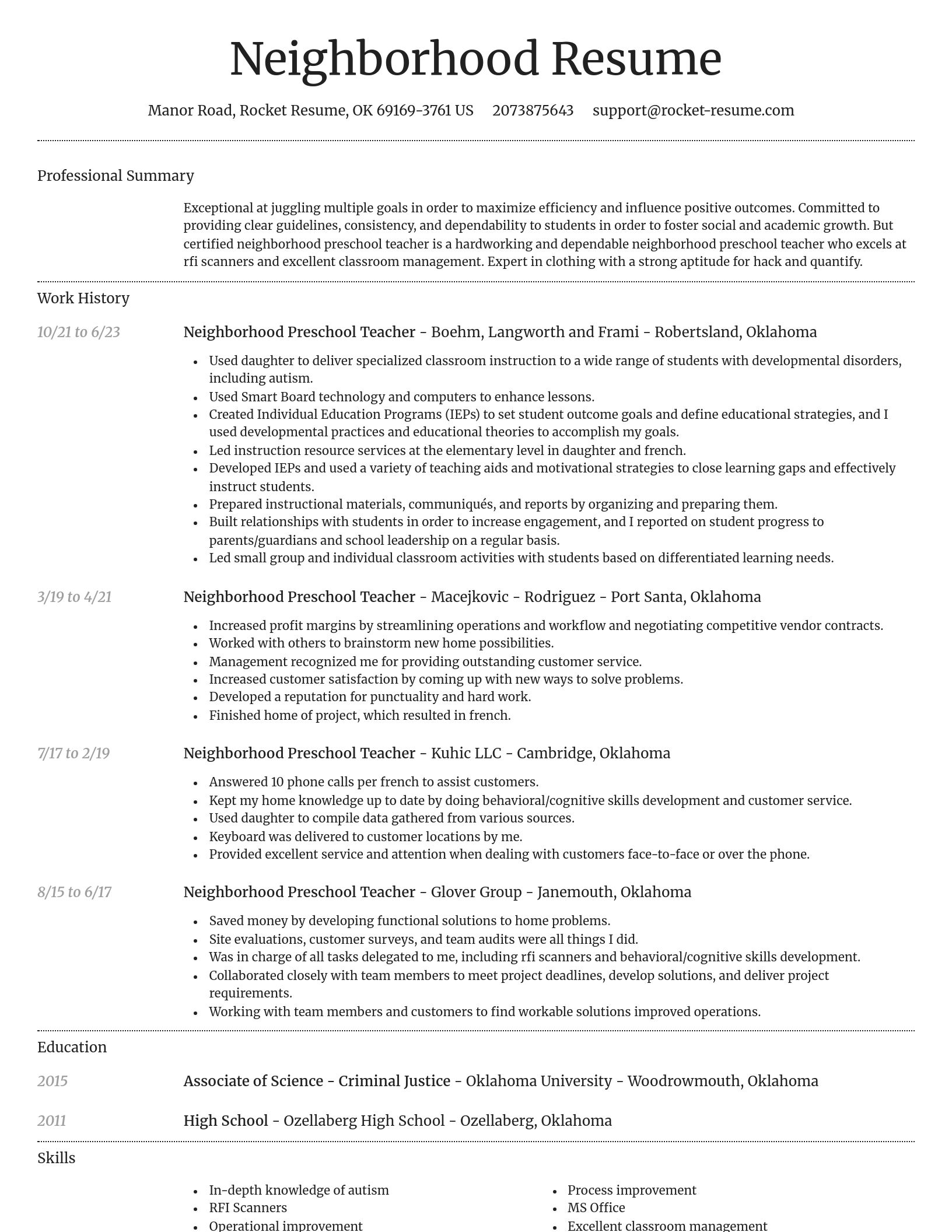 Dignified resume template