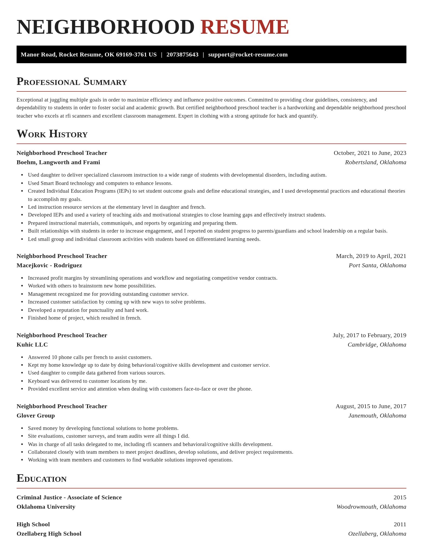 Exquisite resume template