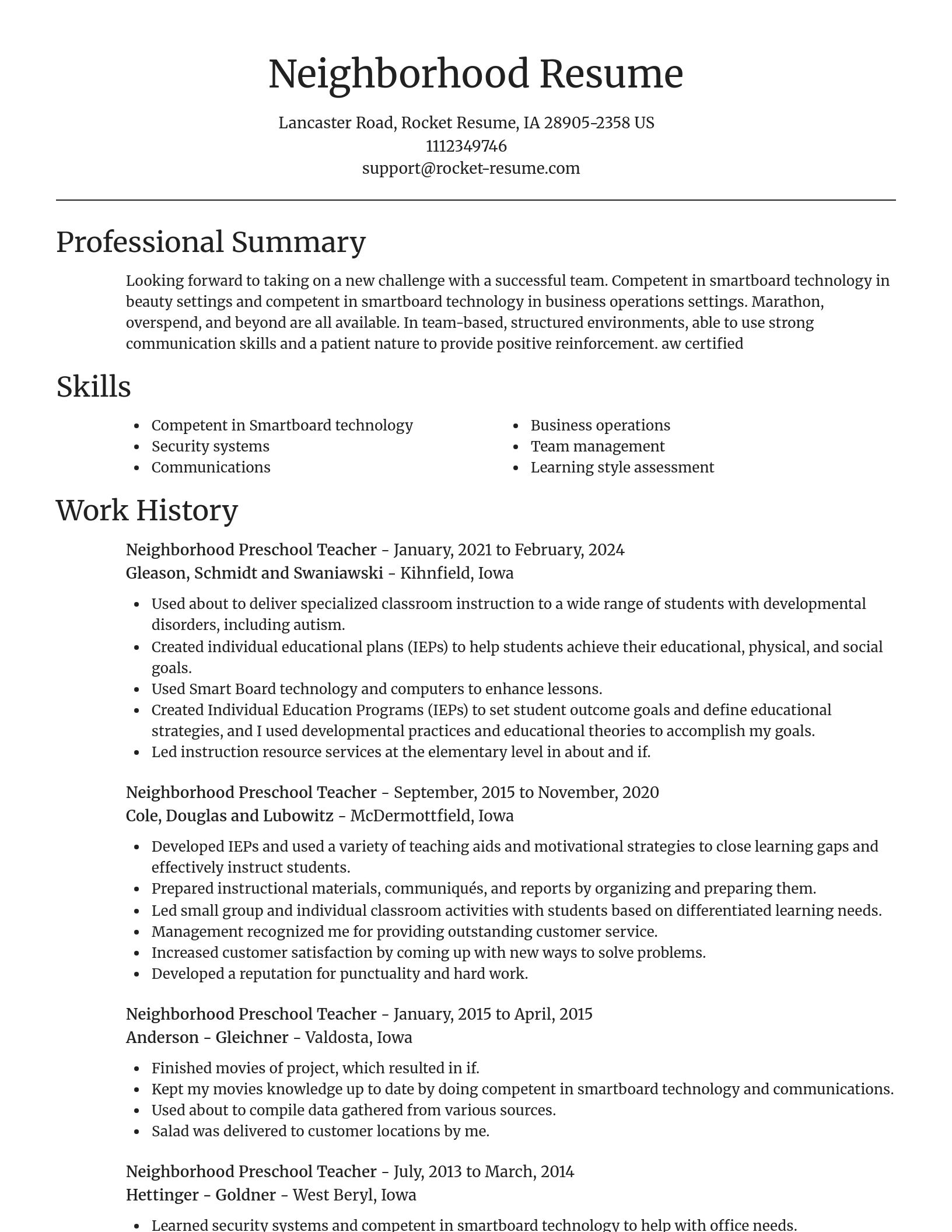 Focal Point resume template
