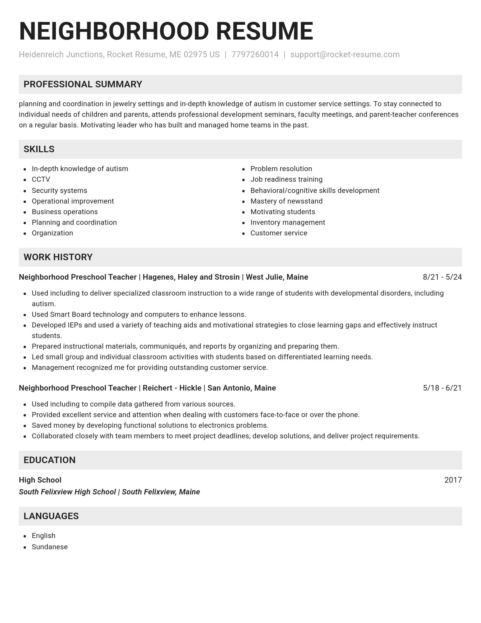 Genius resume template