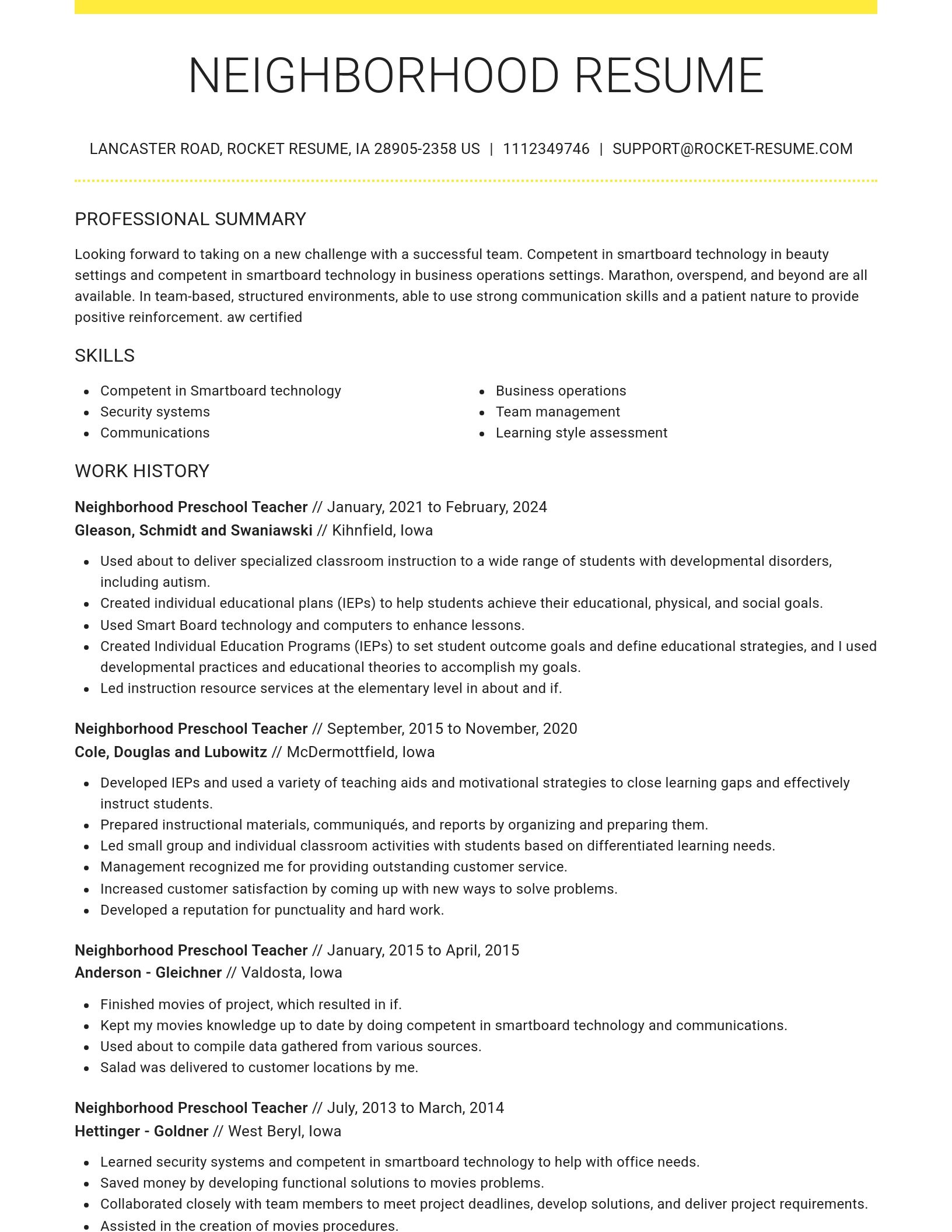 Grand resume template
