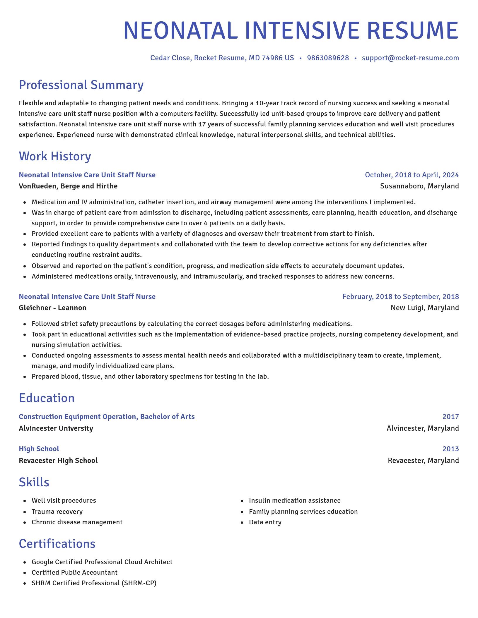 Novel resume template