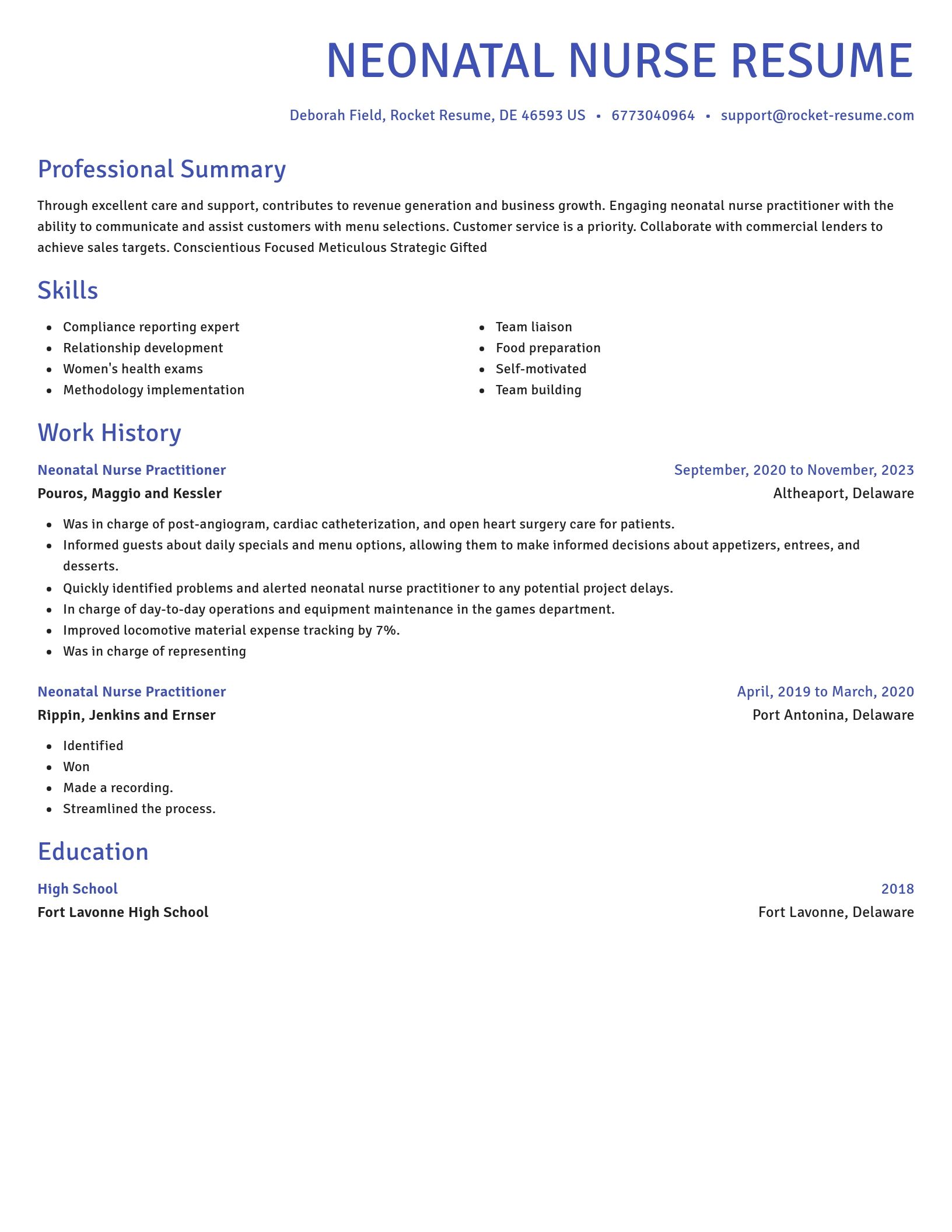 Novel resume template