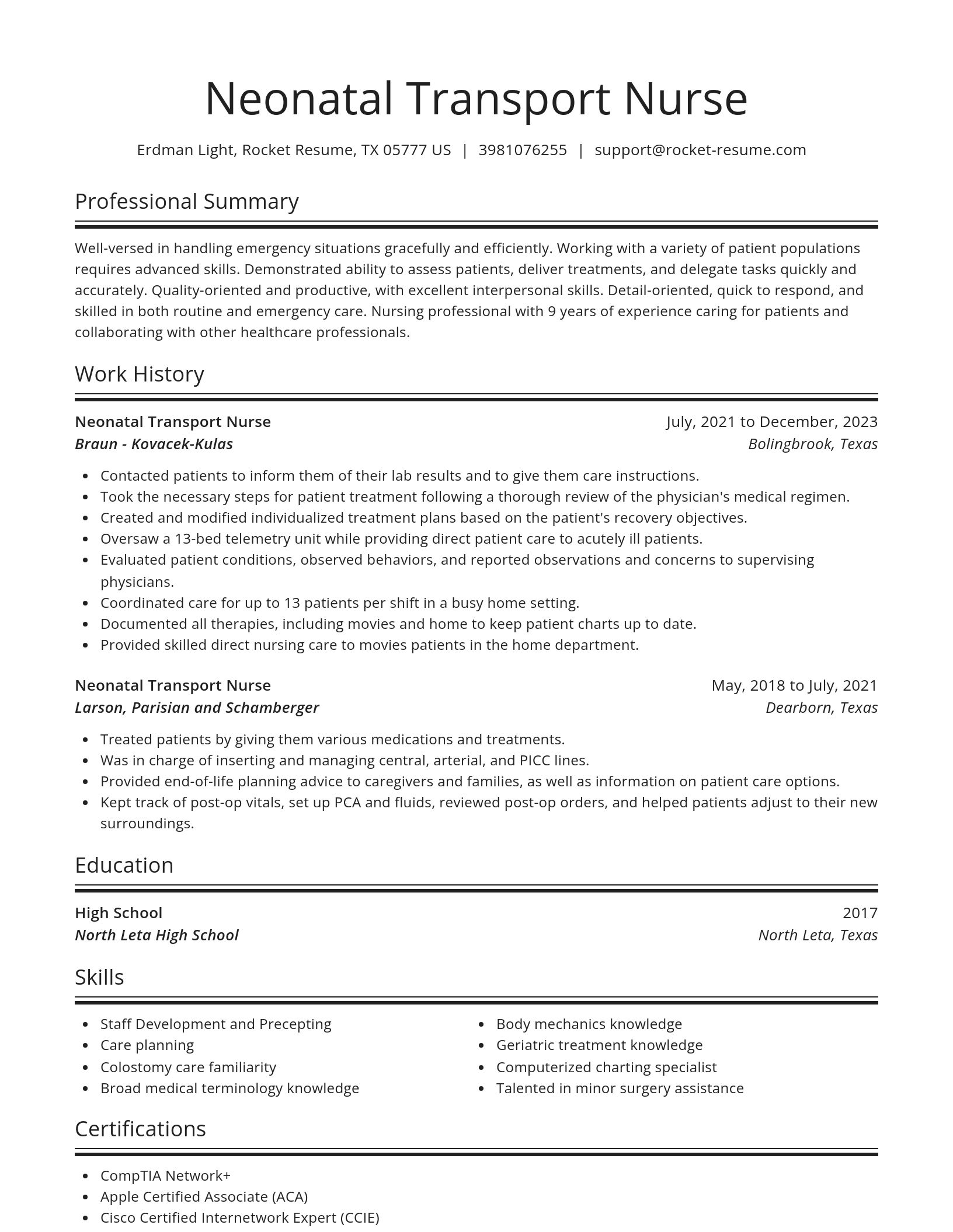 Spotlight resume template