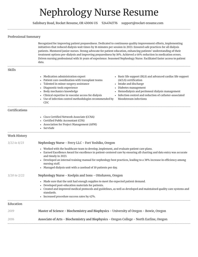 Dignified resume template