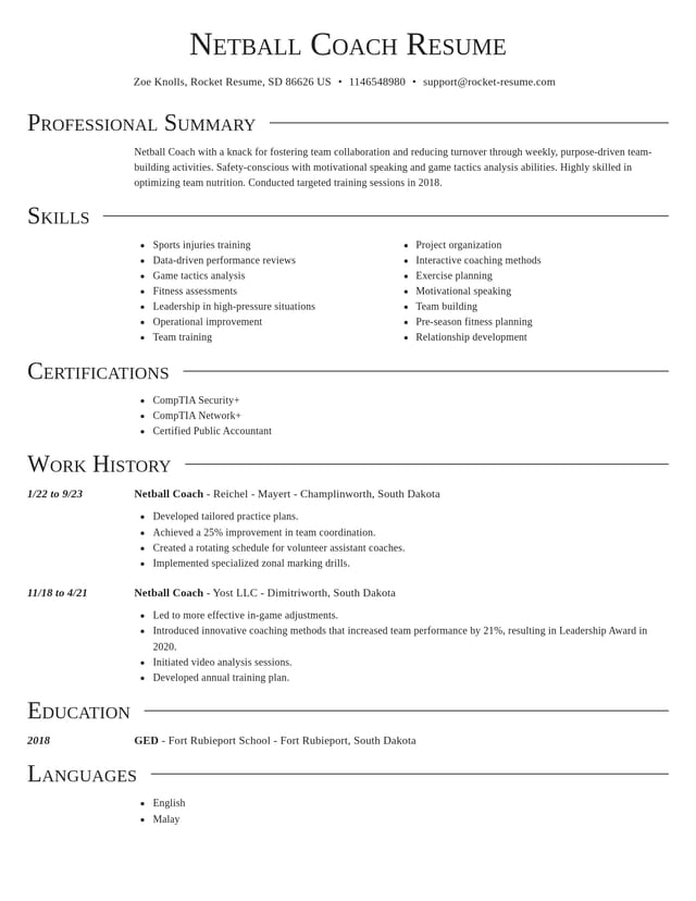 Director resume template