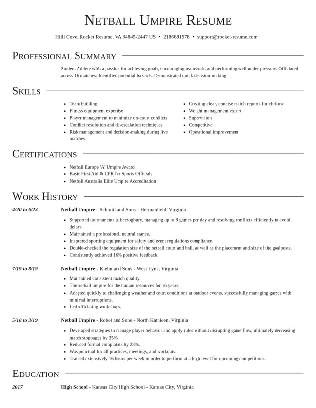 Director resume template