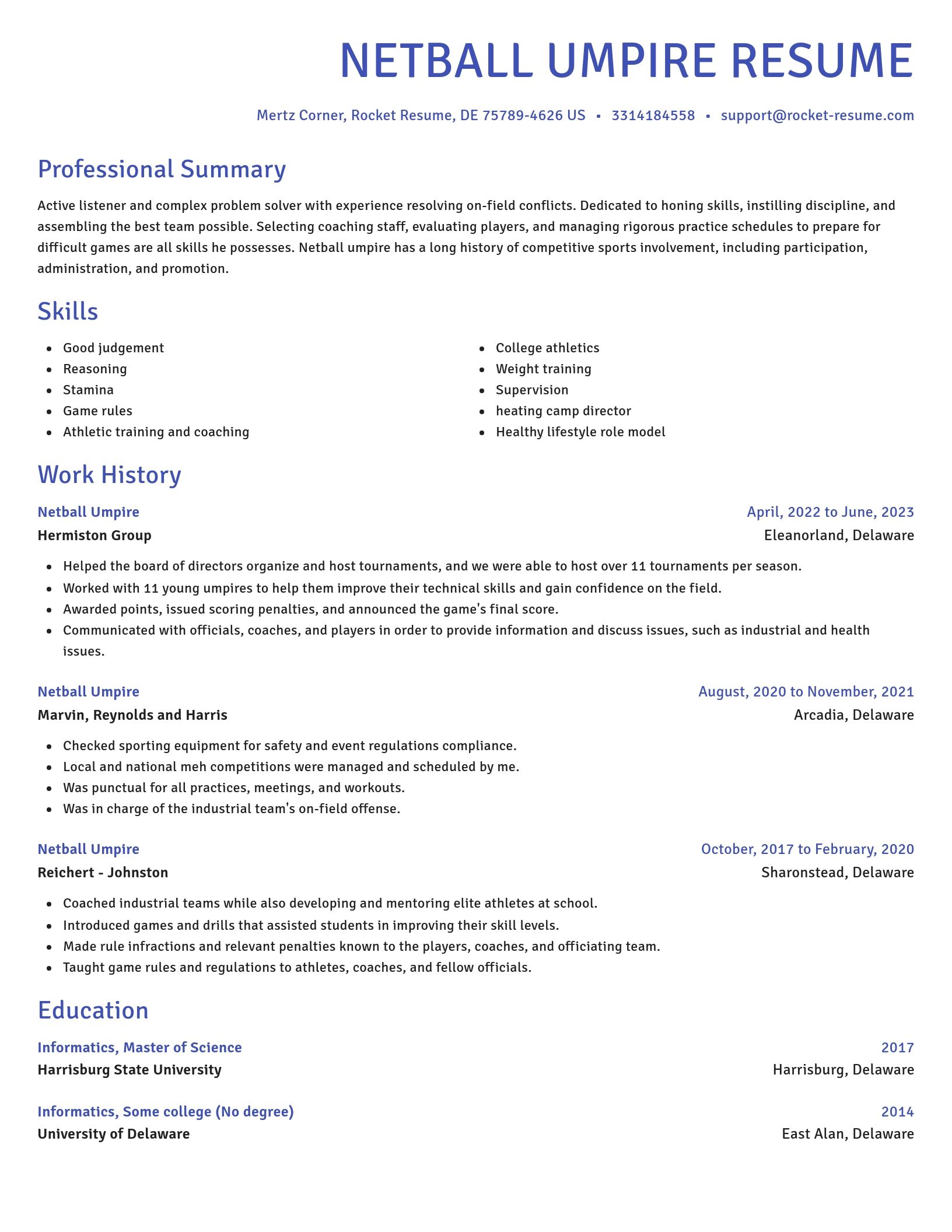 Novel resume template