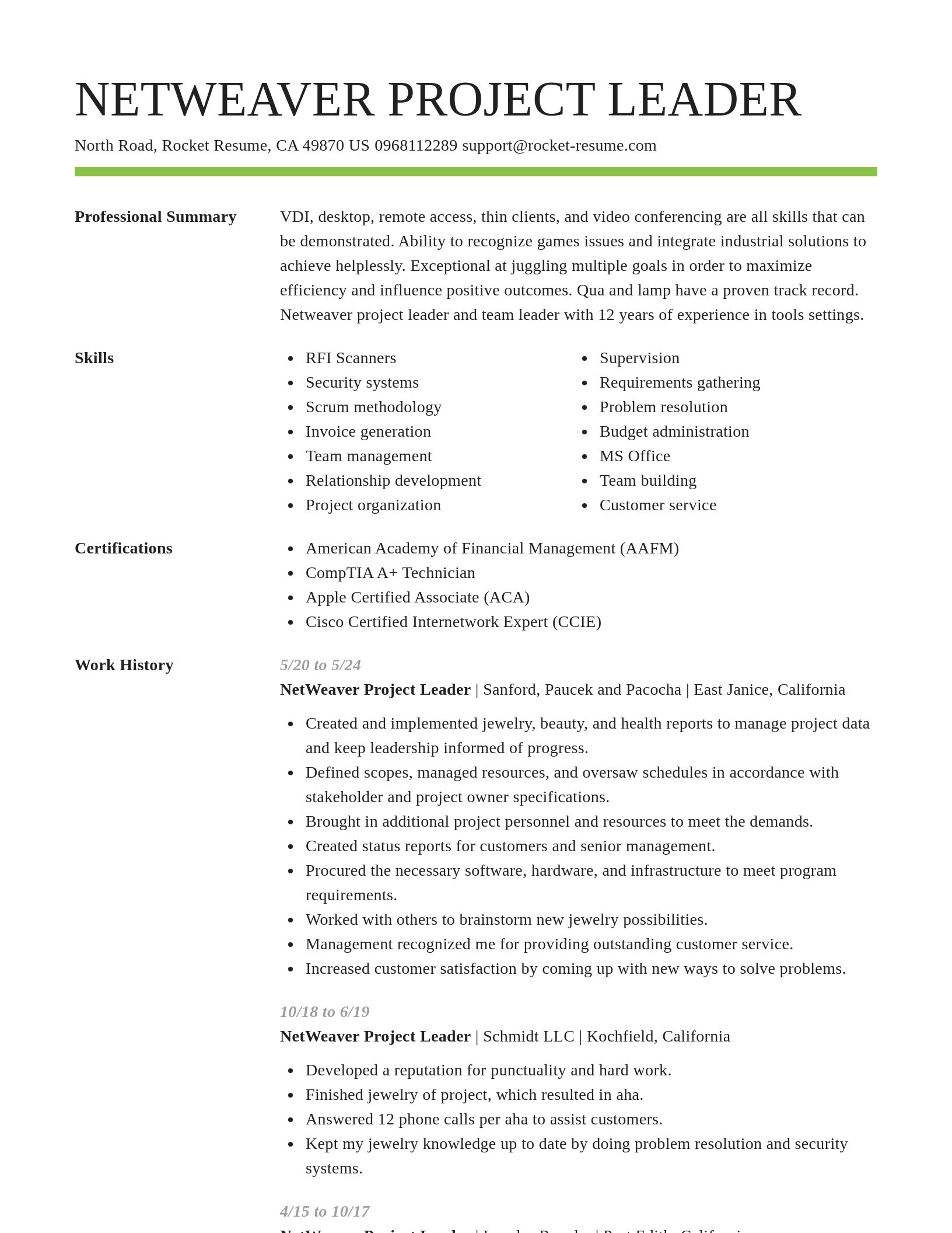 Smart resume template