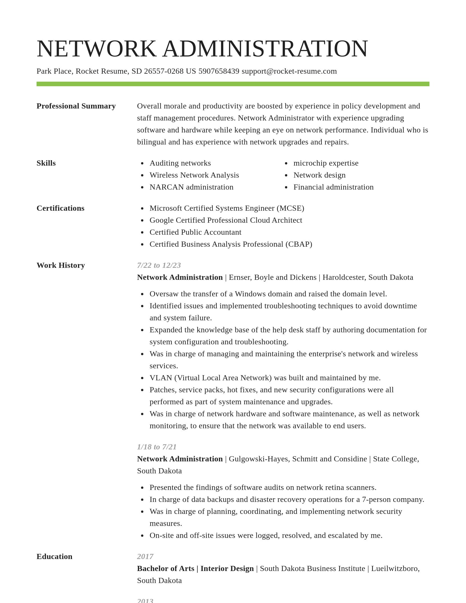 Smart resume template
