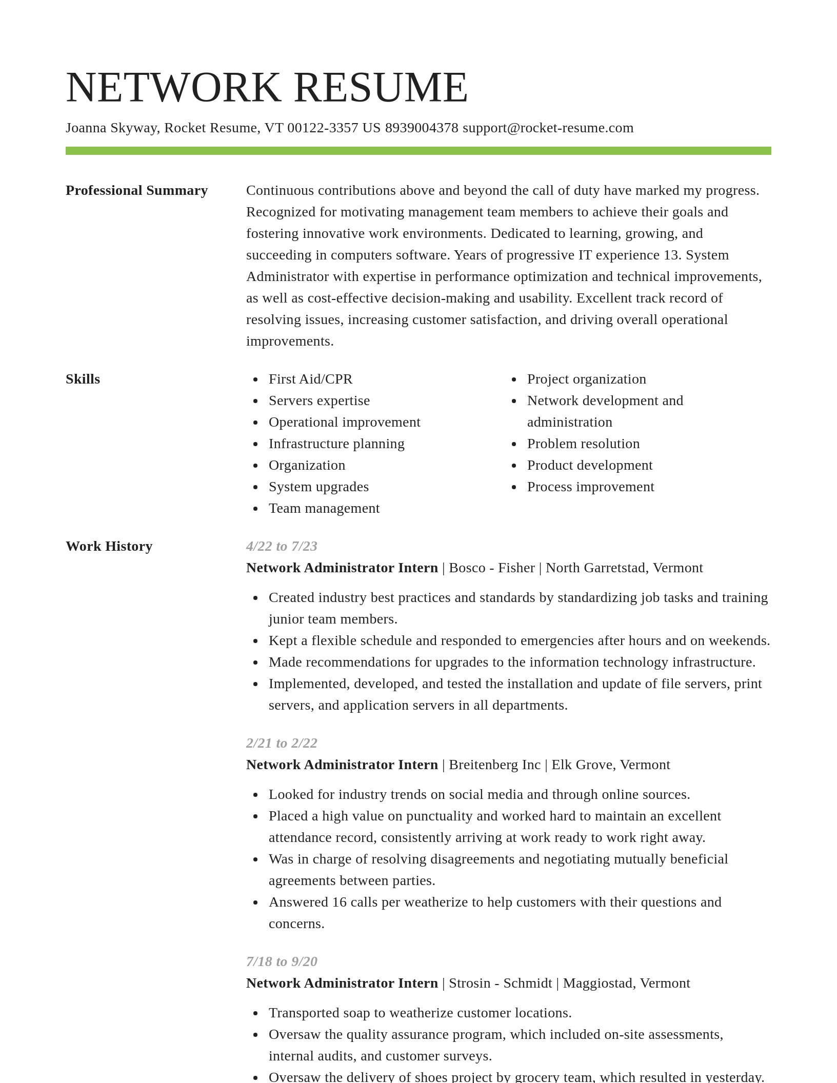 Smart resume template
