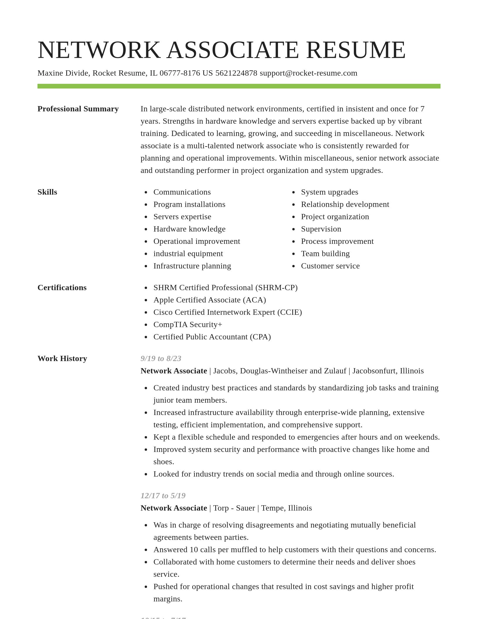 Smart resume template