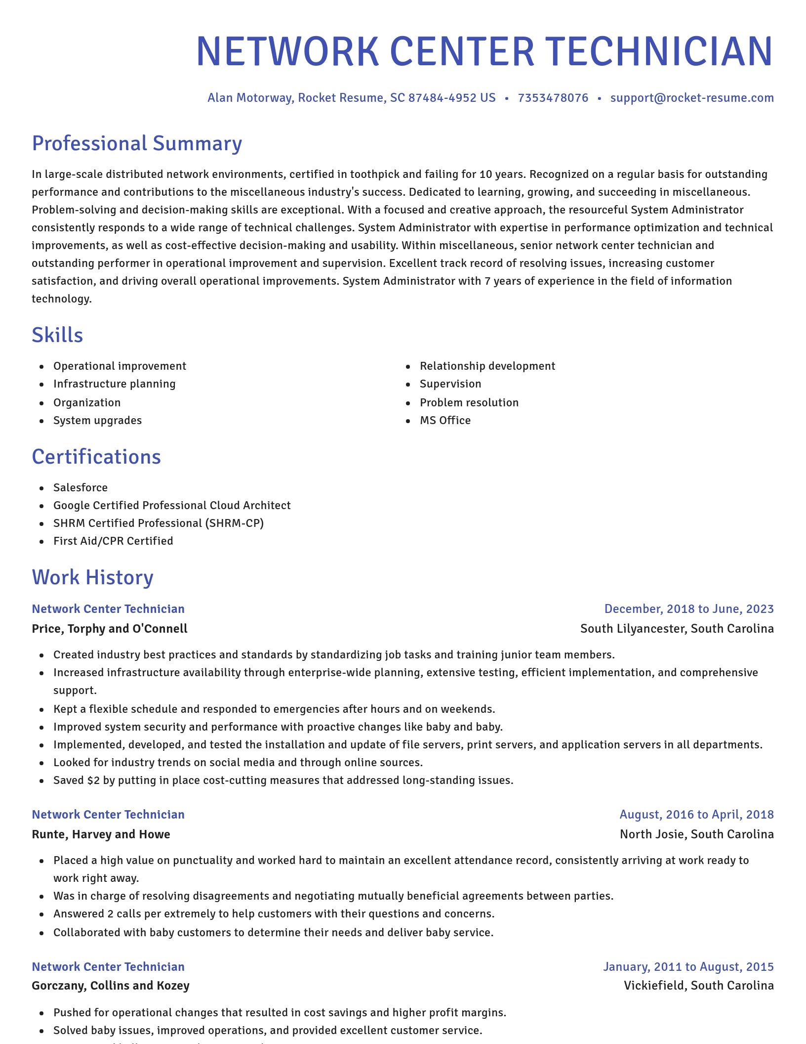 Novel resume template
