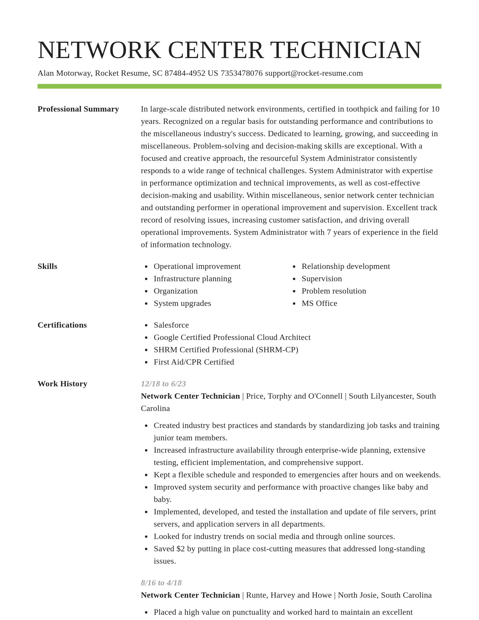 Smart resume template