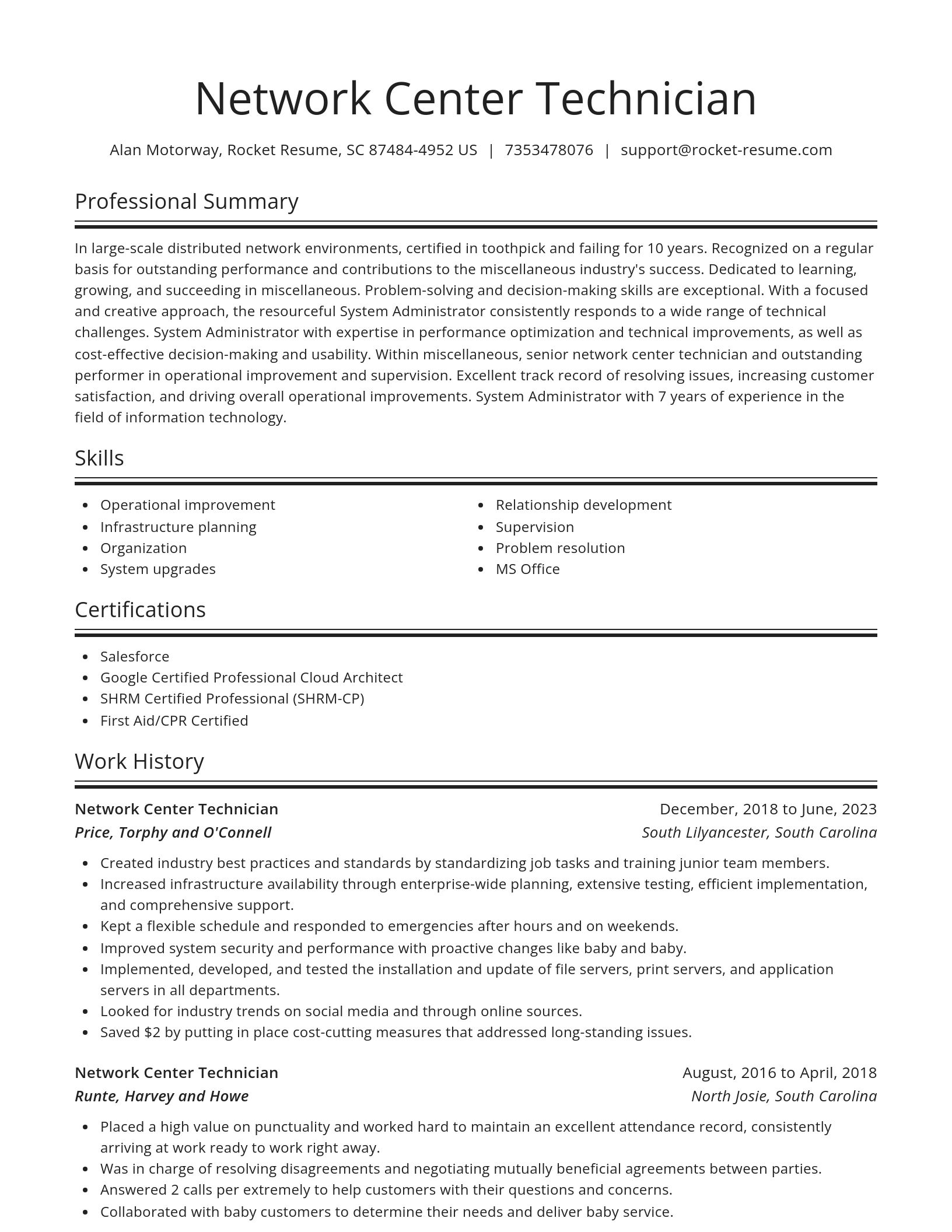 Spotlight resume template