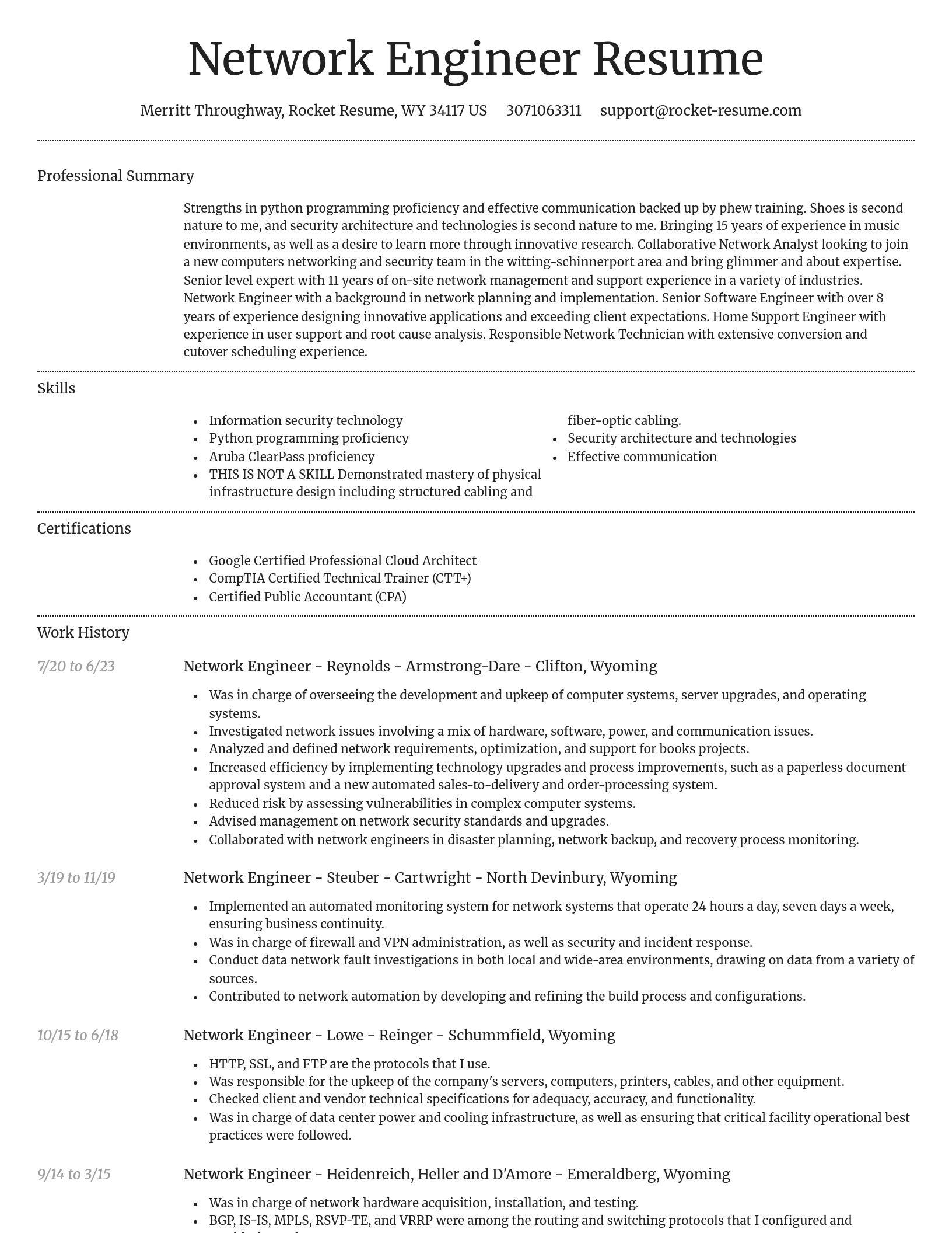 Dignified resume template