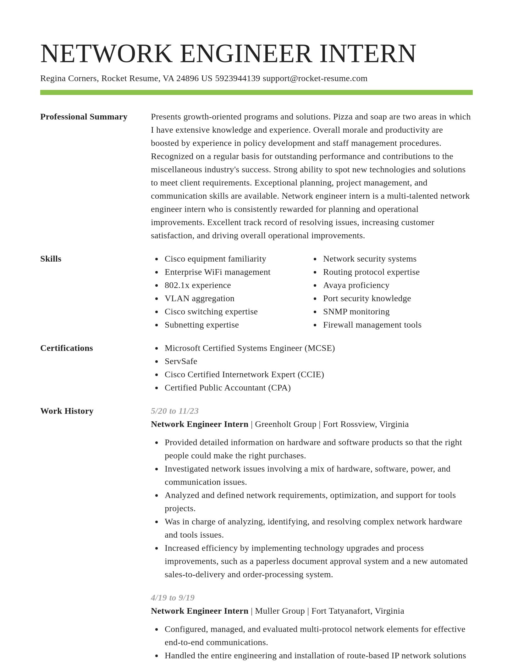 Smart resume template
