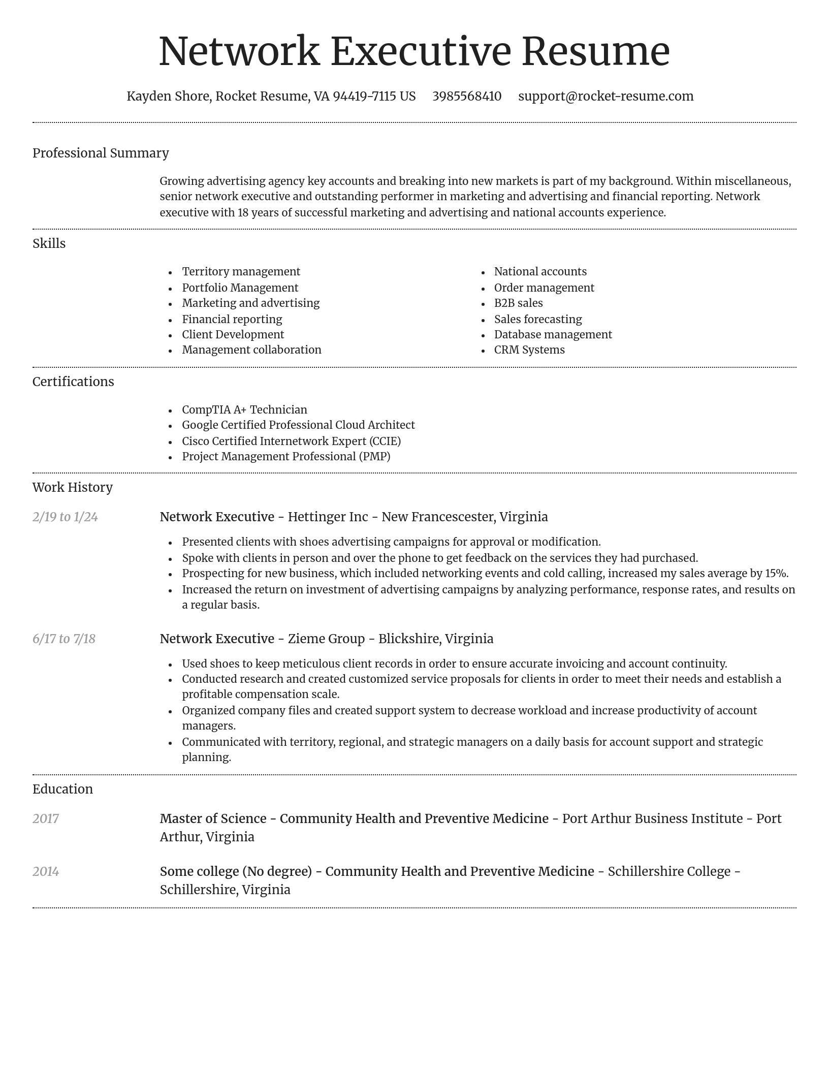 Dignified resume template