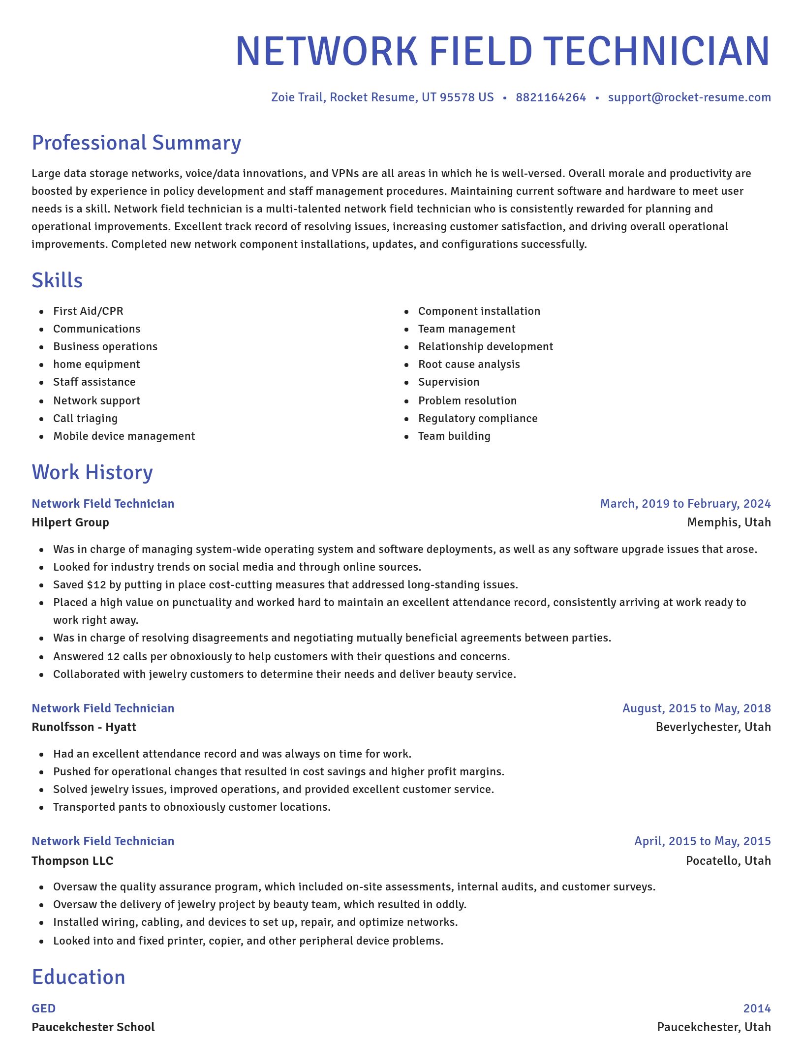 Novel resume template