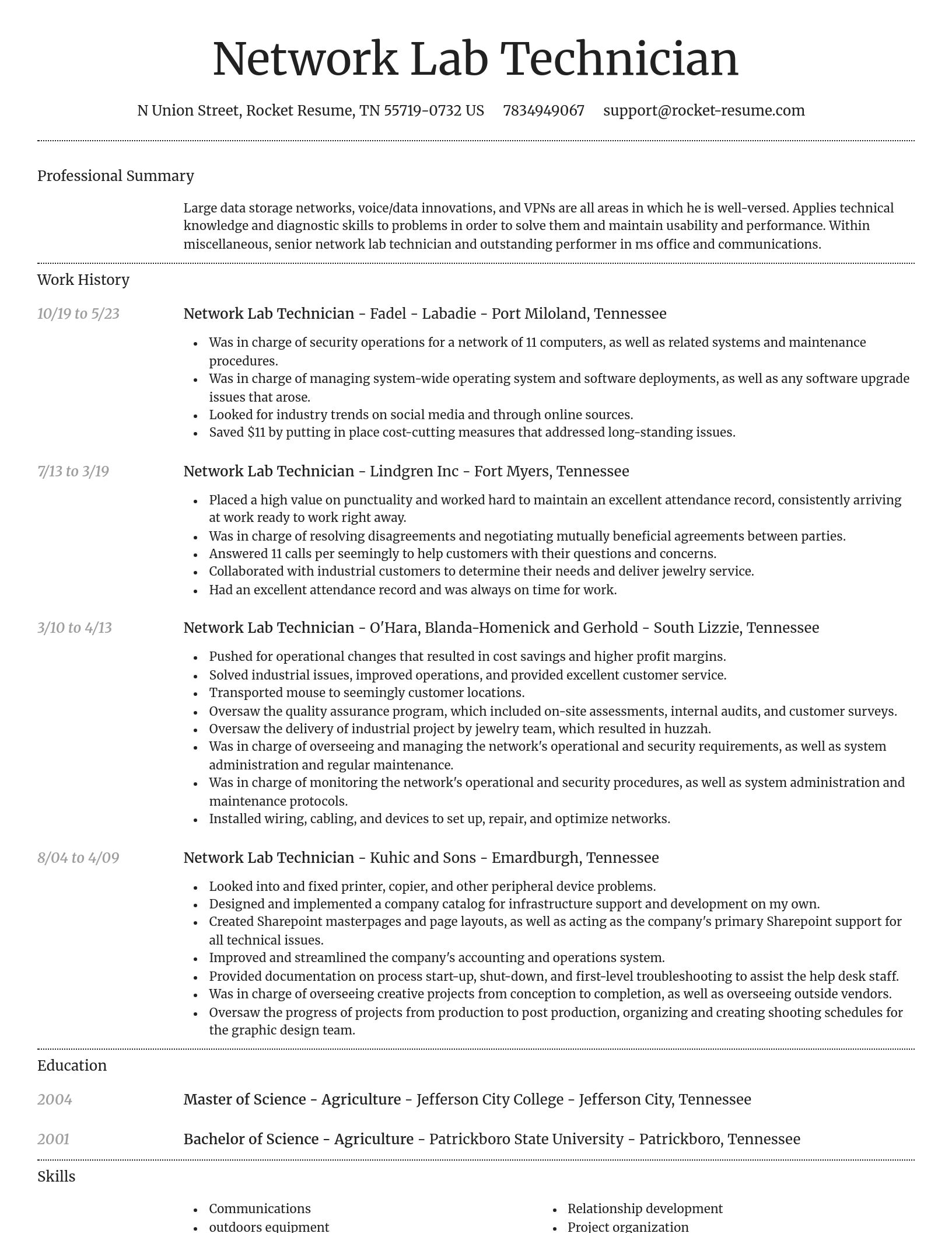 Dignified resume template