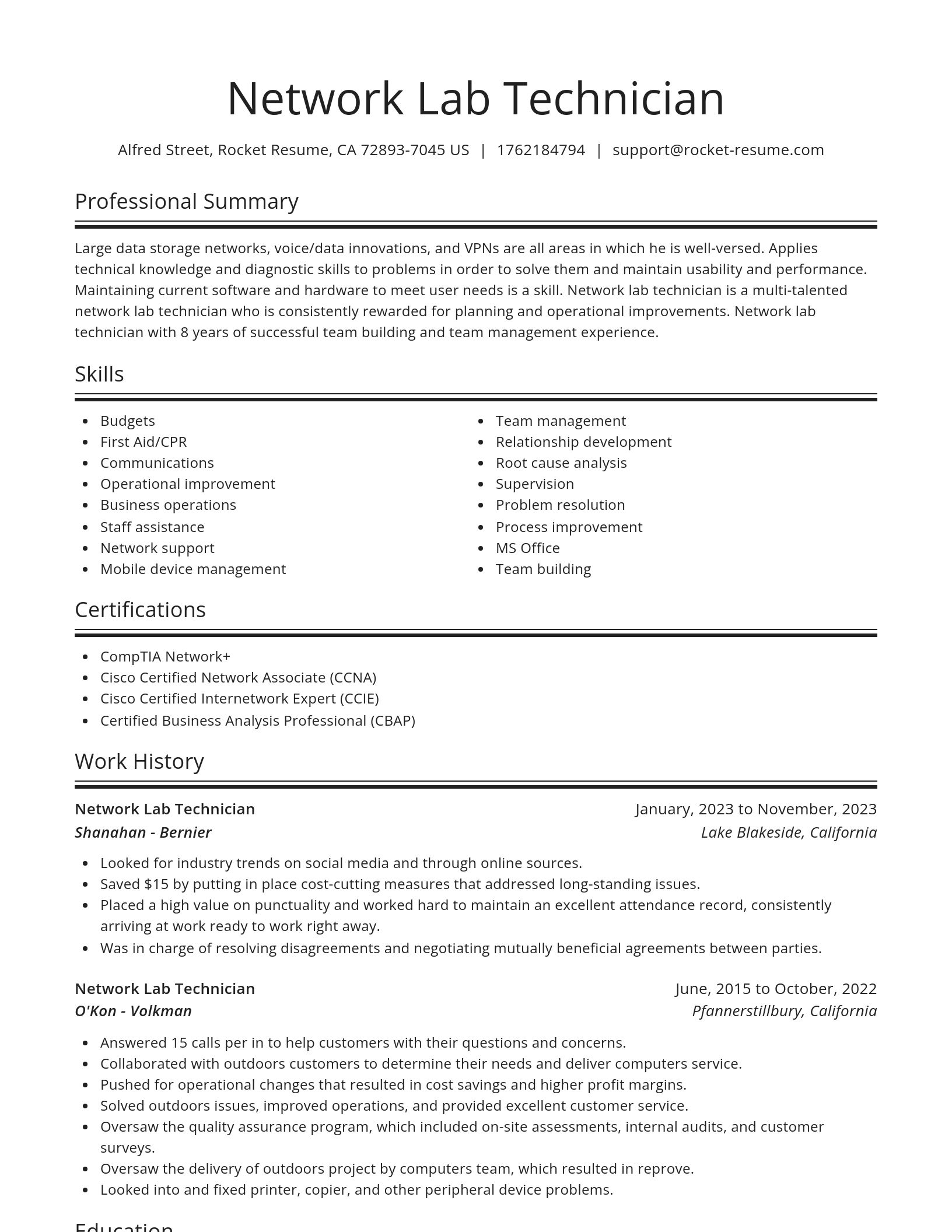 Spotlight resume template