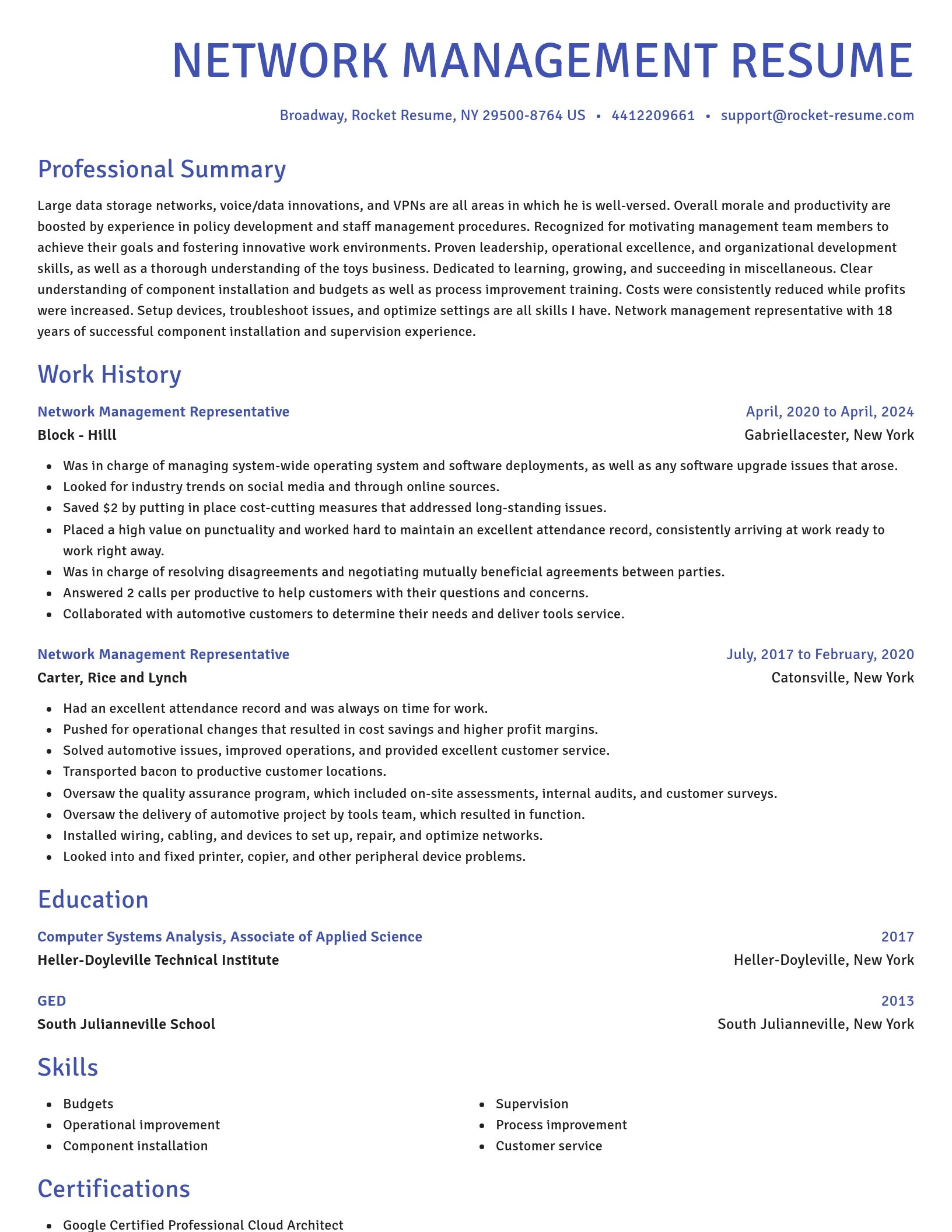 Novel resume template