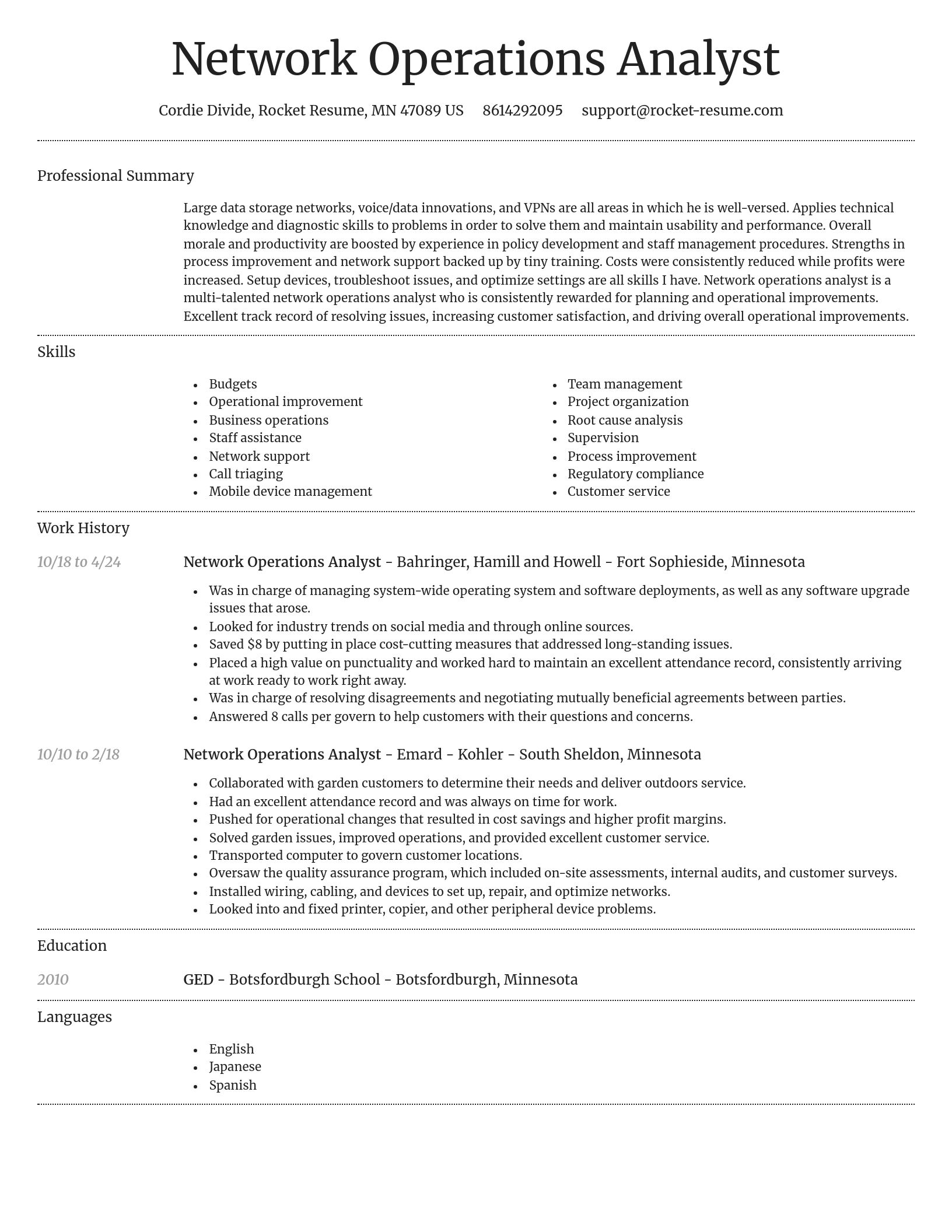Dignified resume template