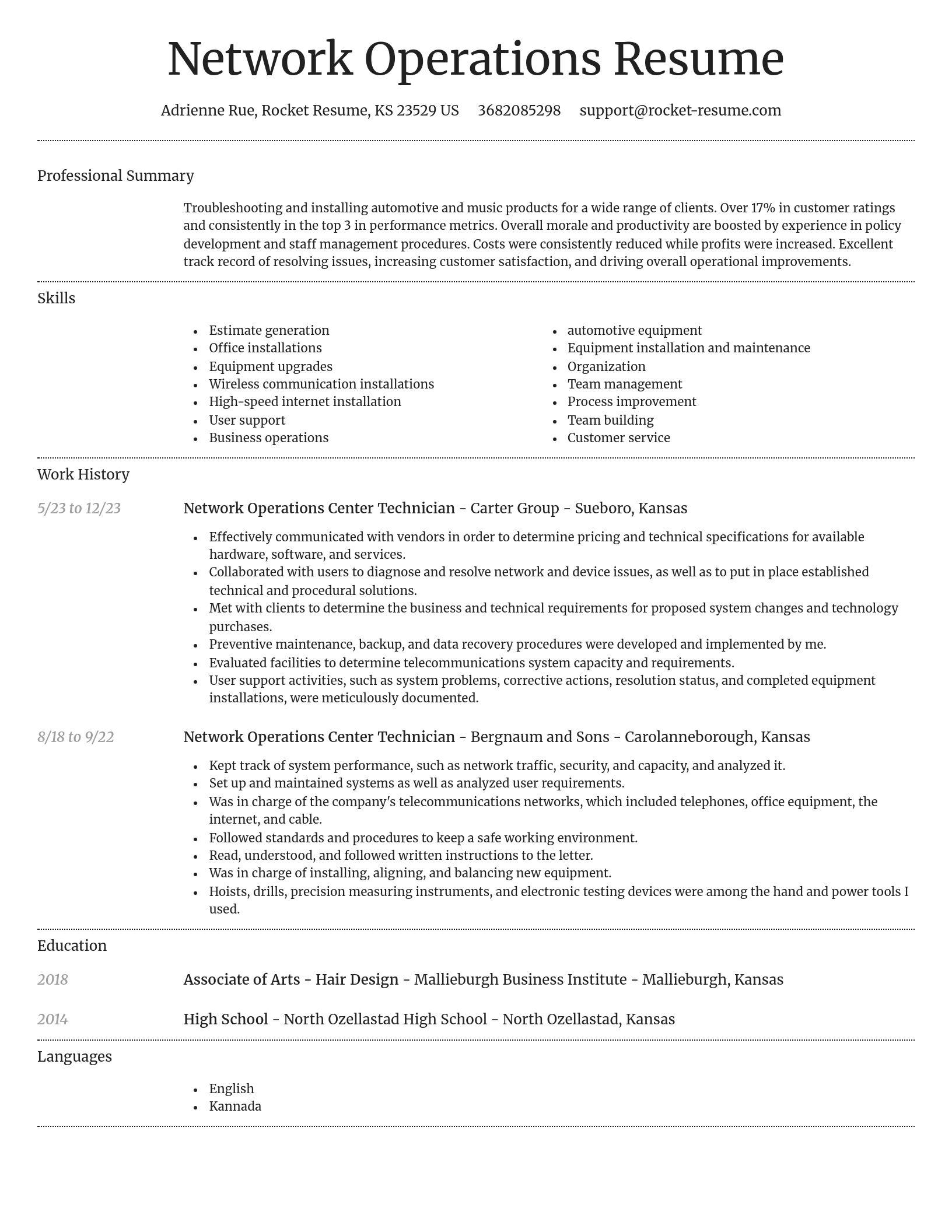 Dignified resume template