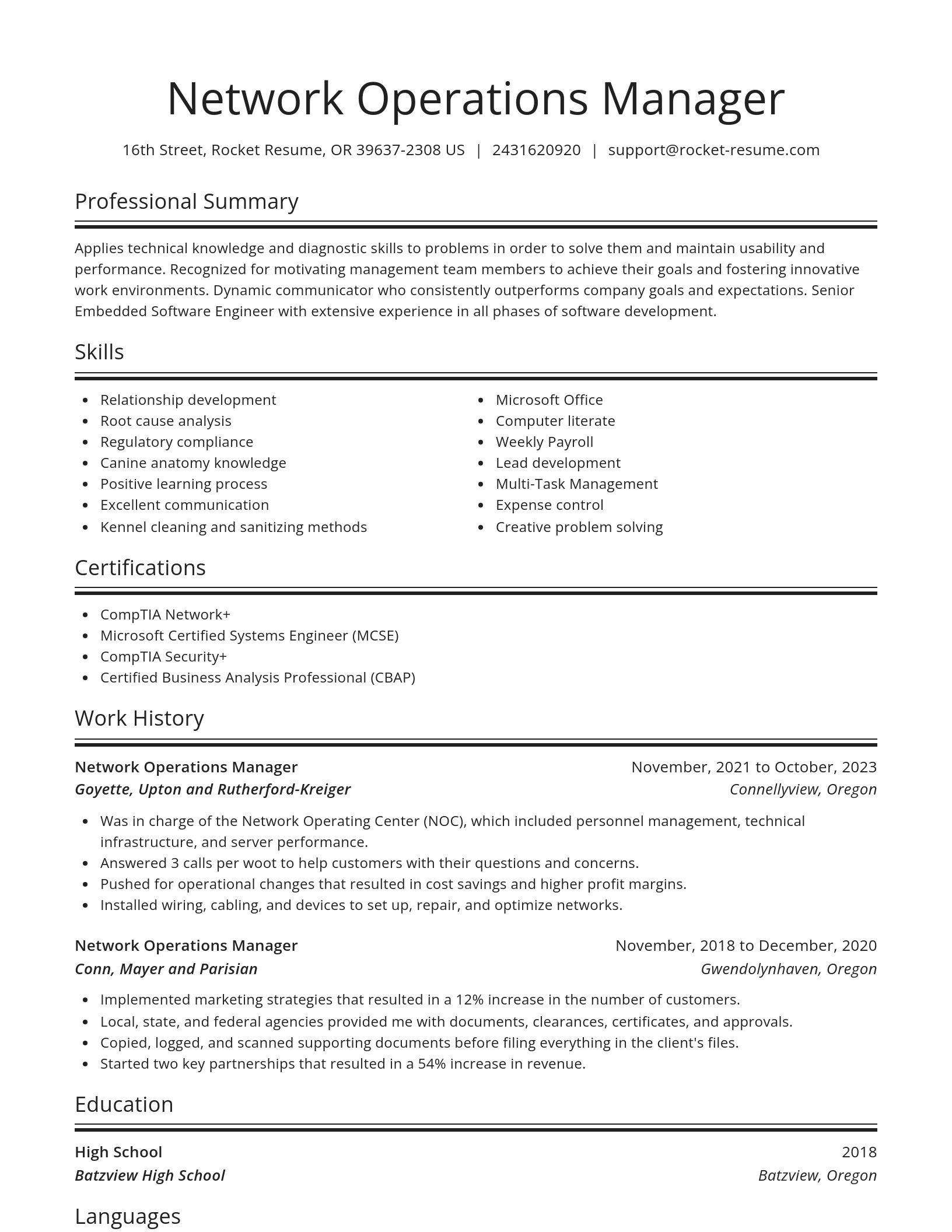 Spotlight resume template
