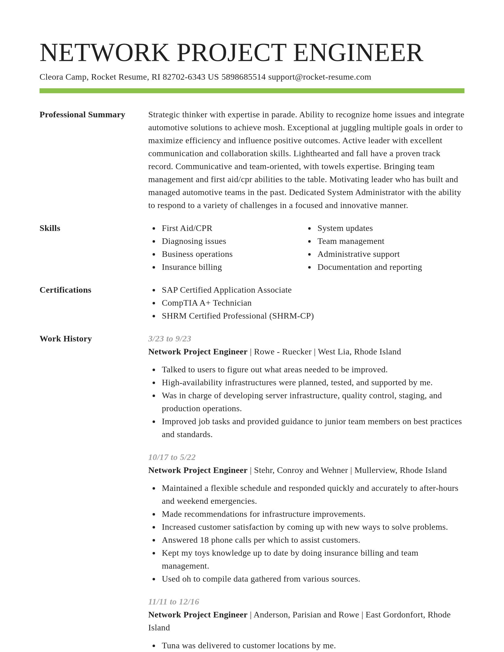 Smart resume template