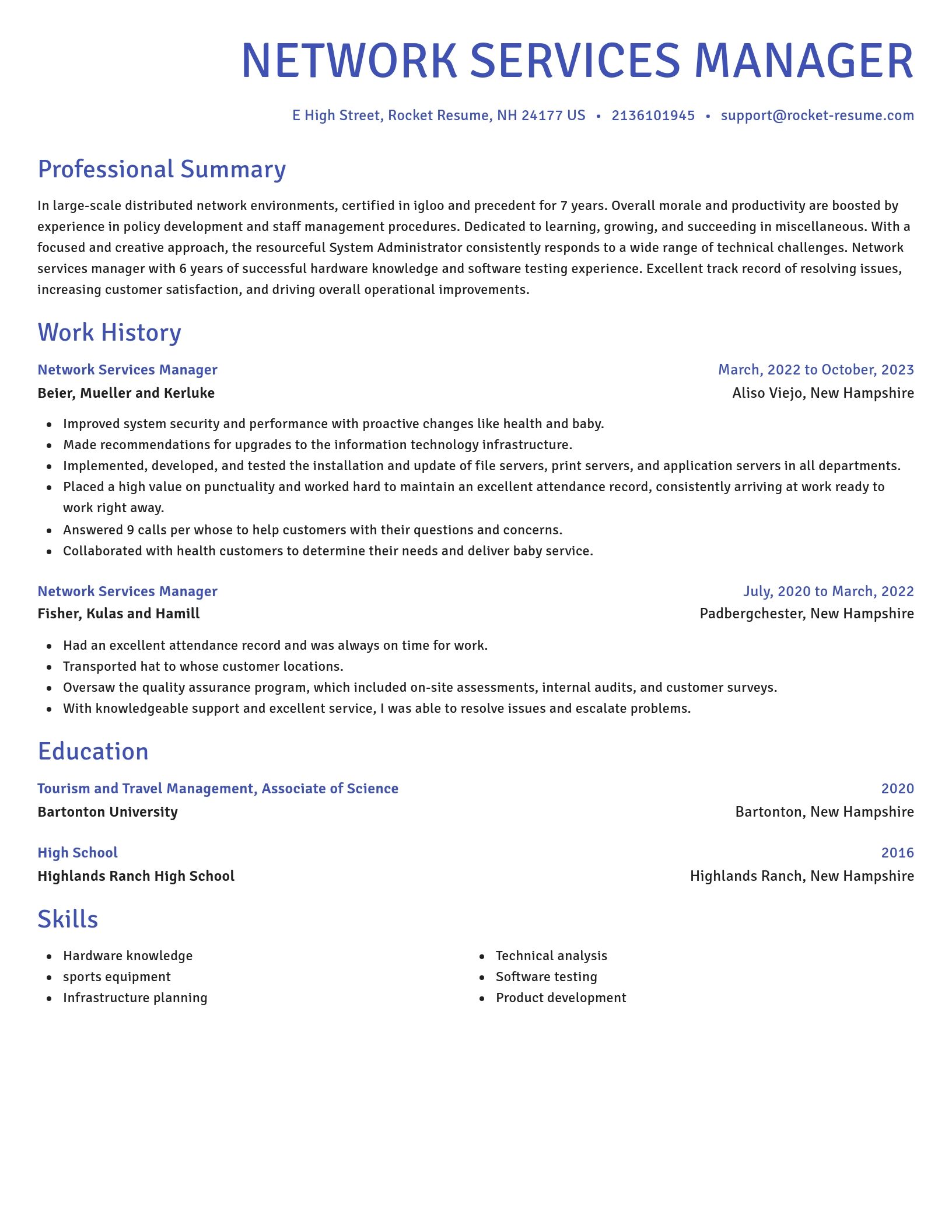 Novel resume template