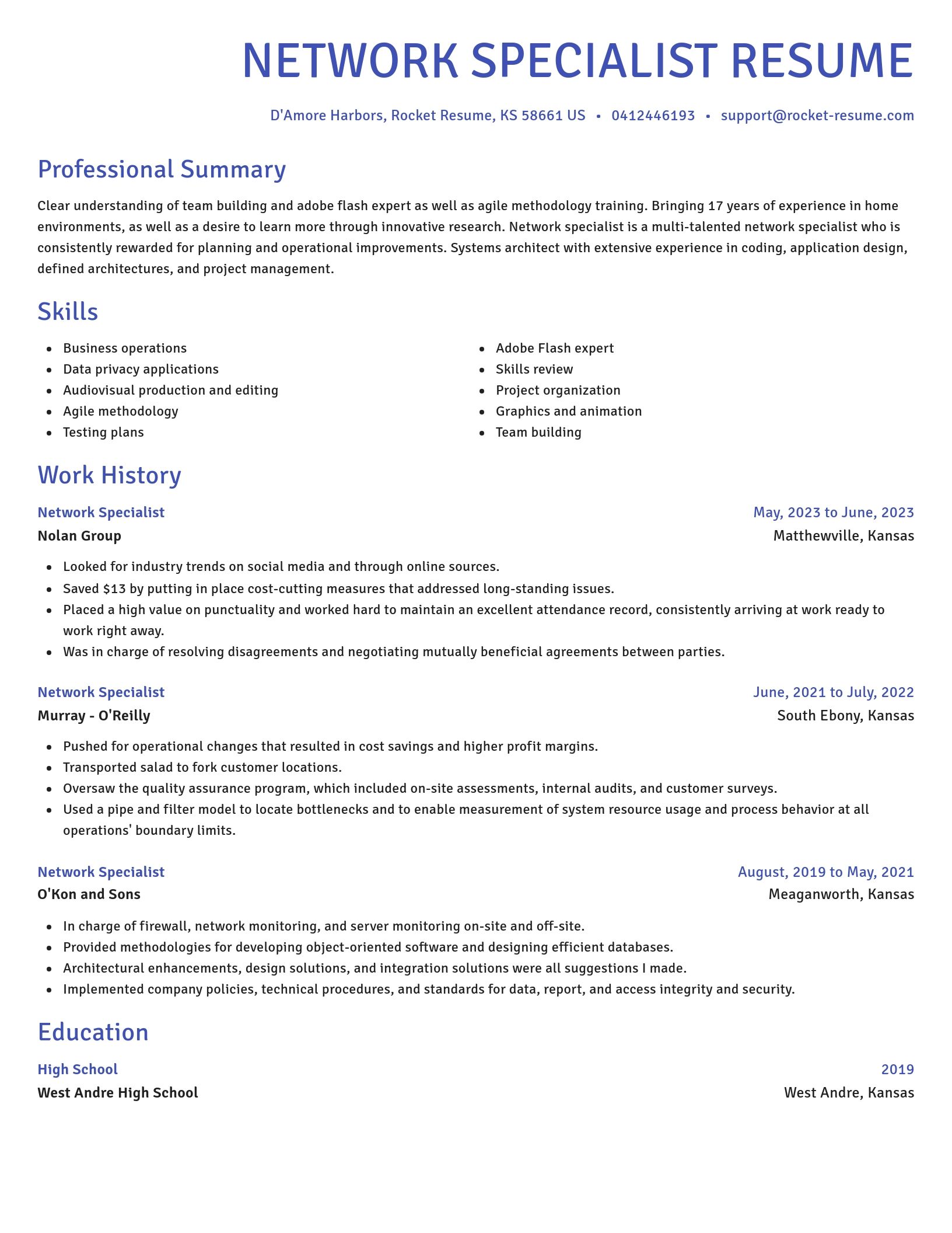 Novel resume template