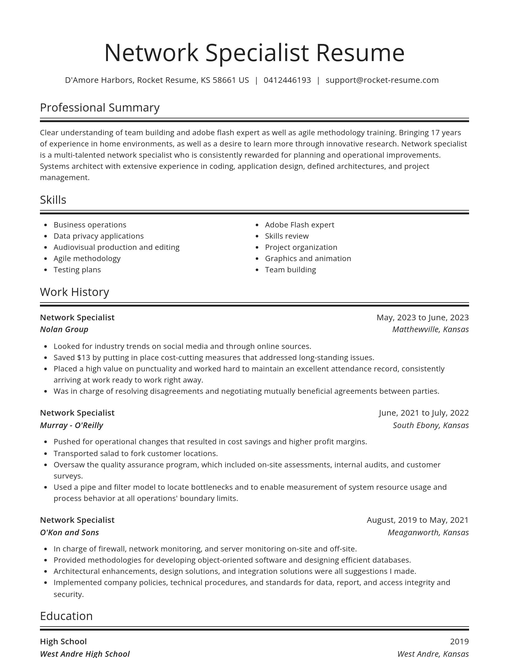 Spotlight resume template