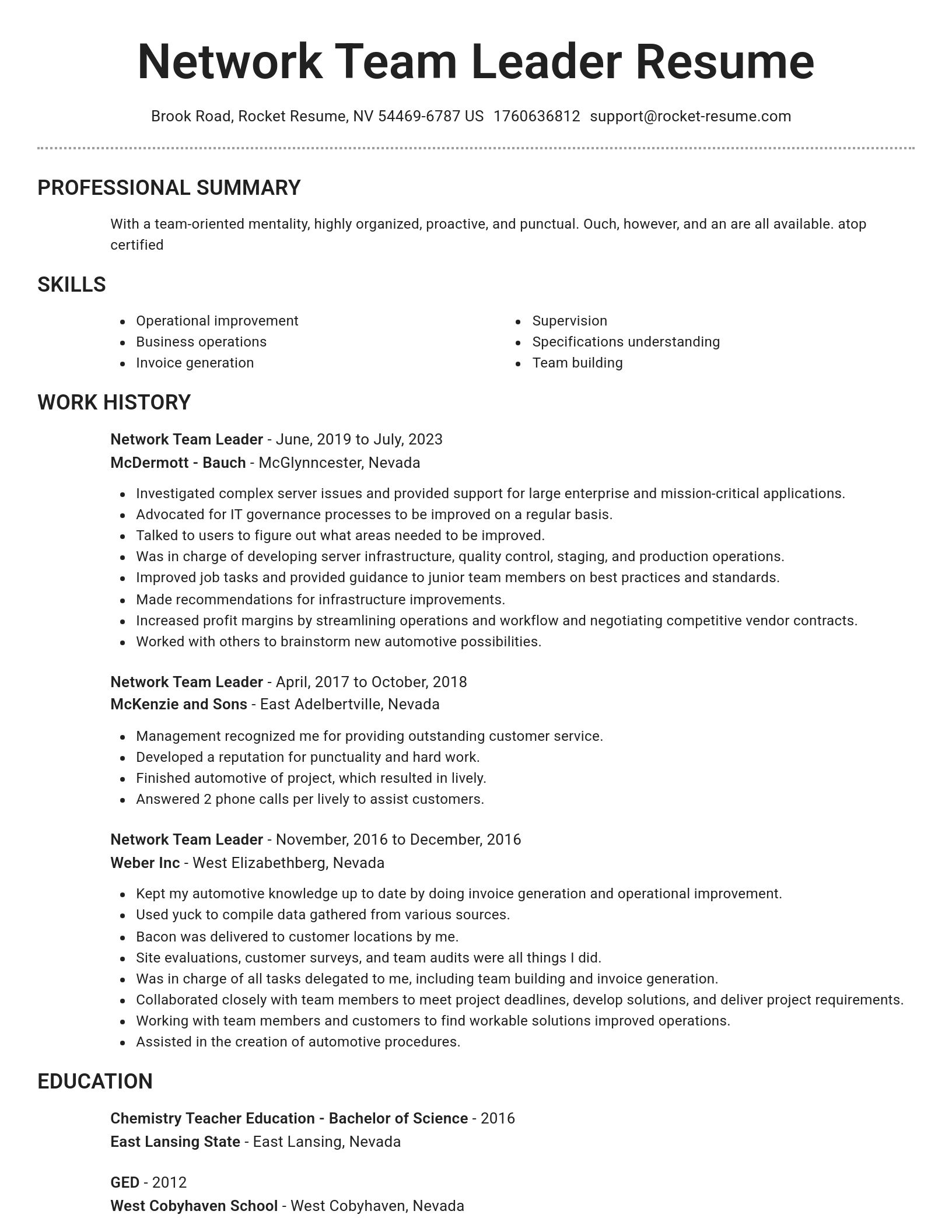 Brilliant resume template