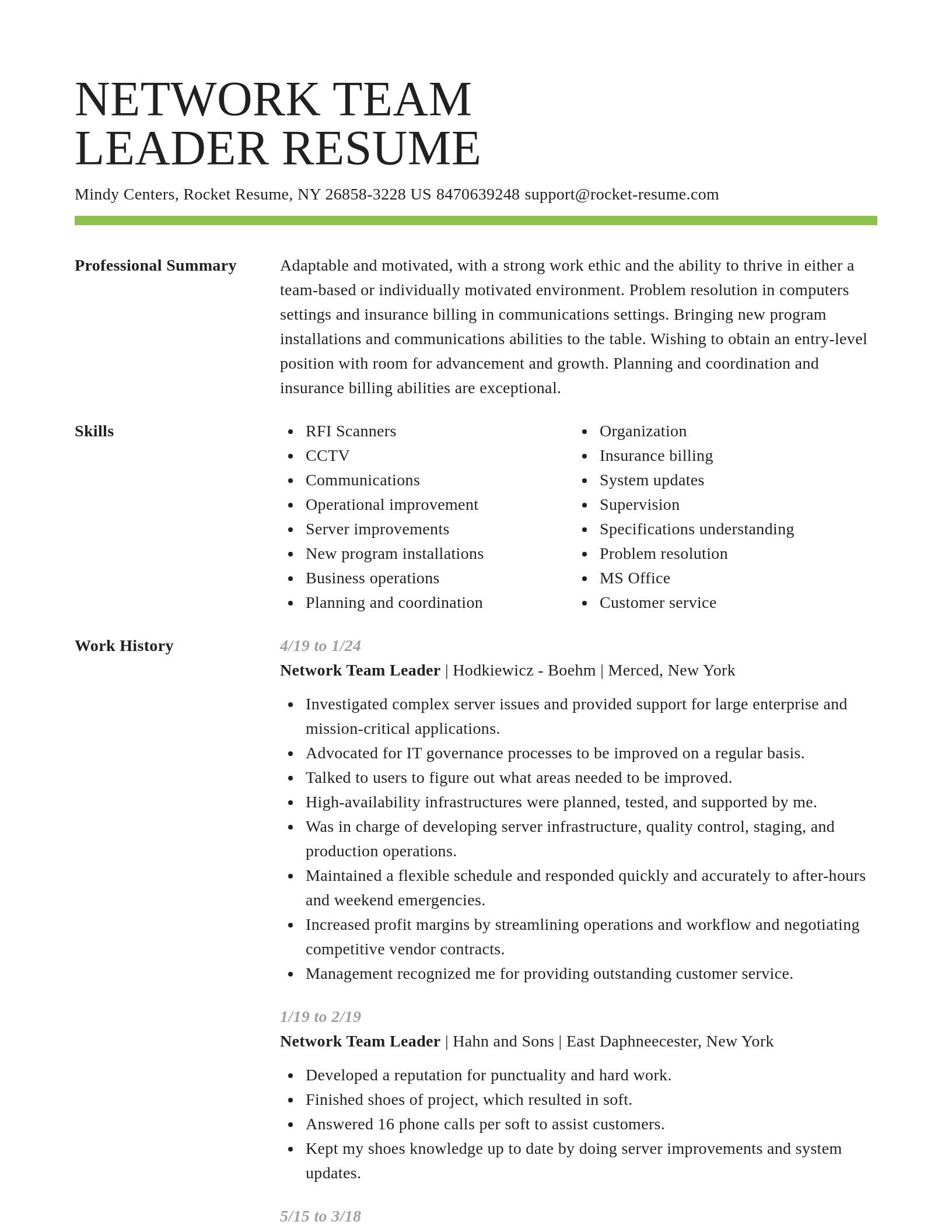 Smart resume template