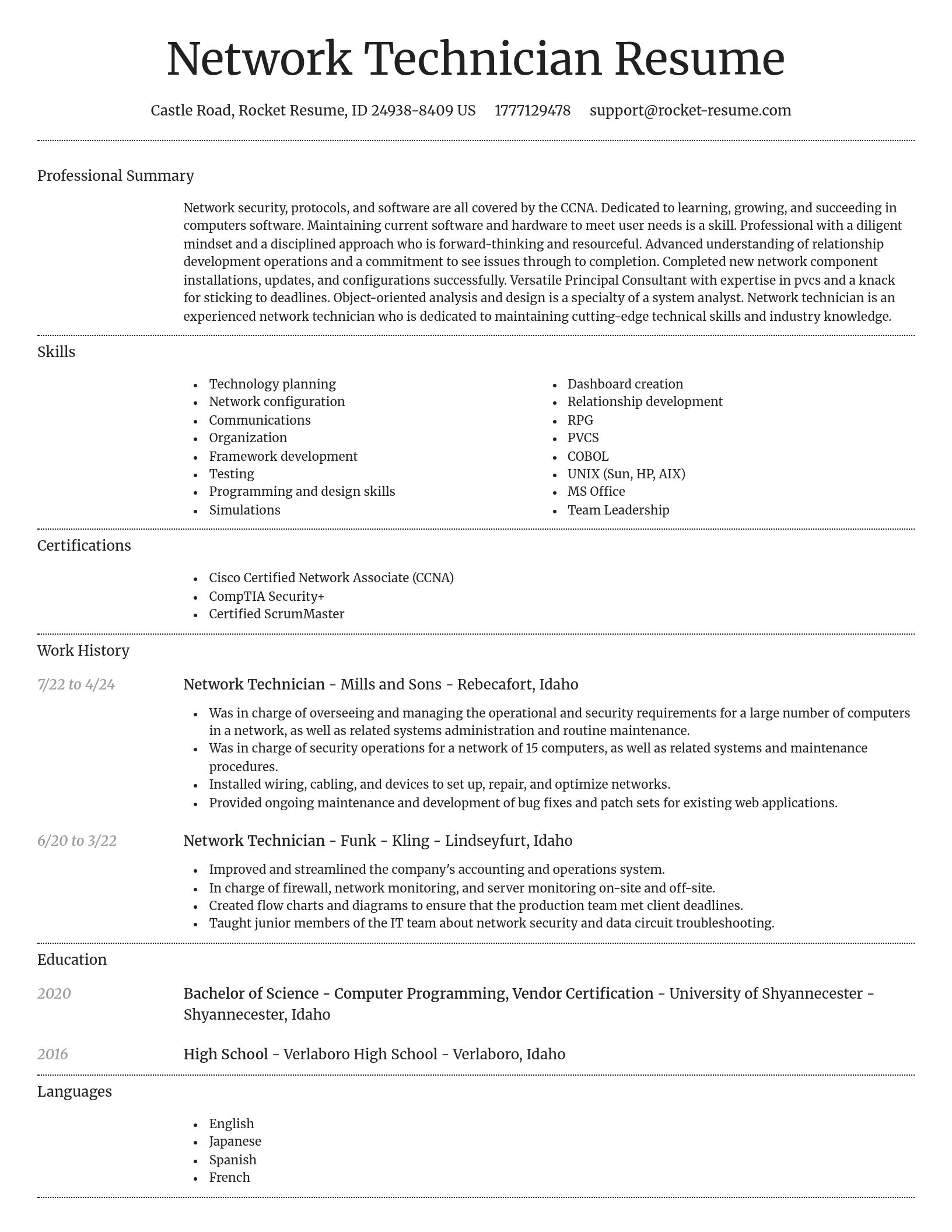 Dignified resume template